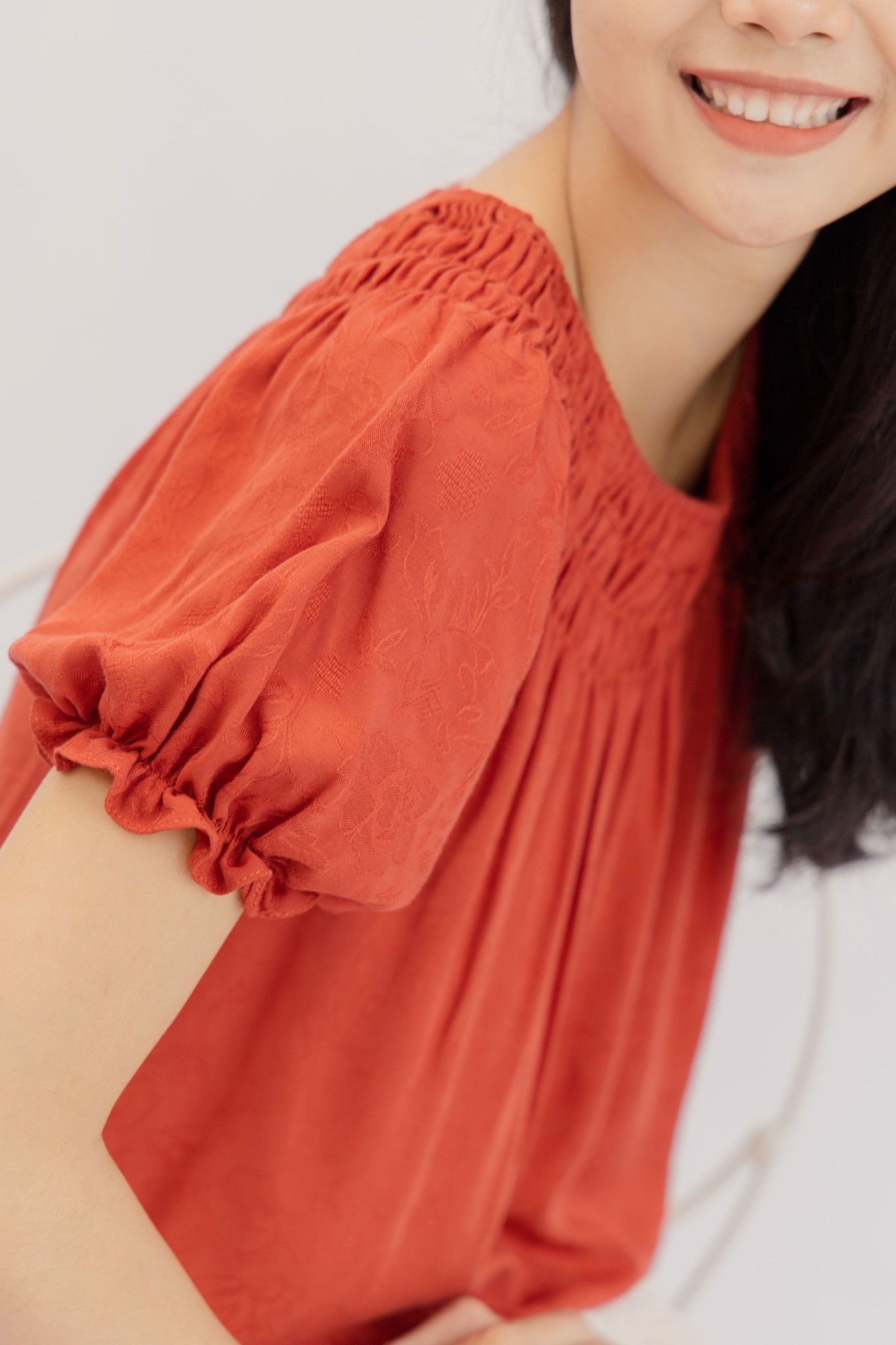 Red Smocked Top