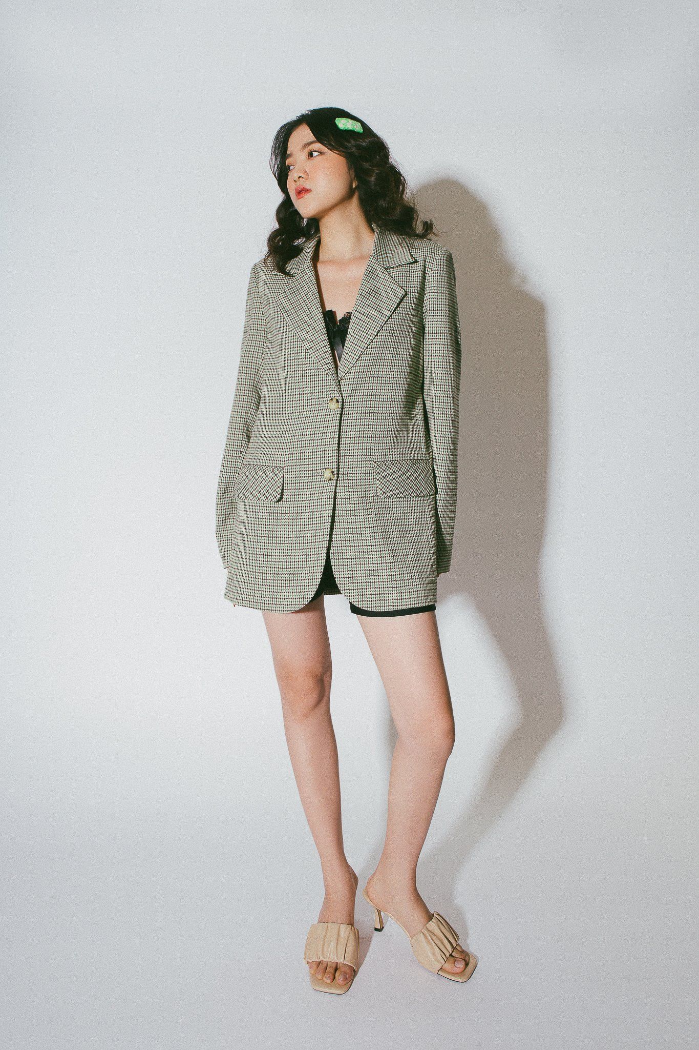 Houndstooth Oversized Blazer