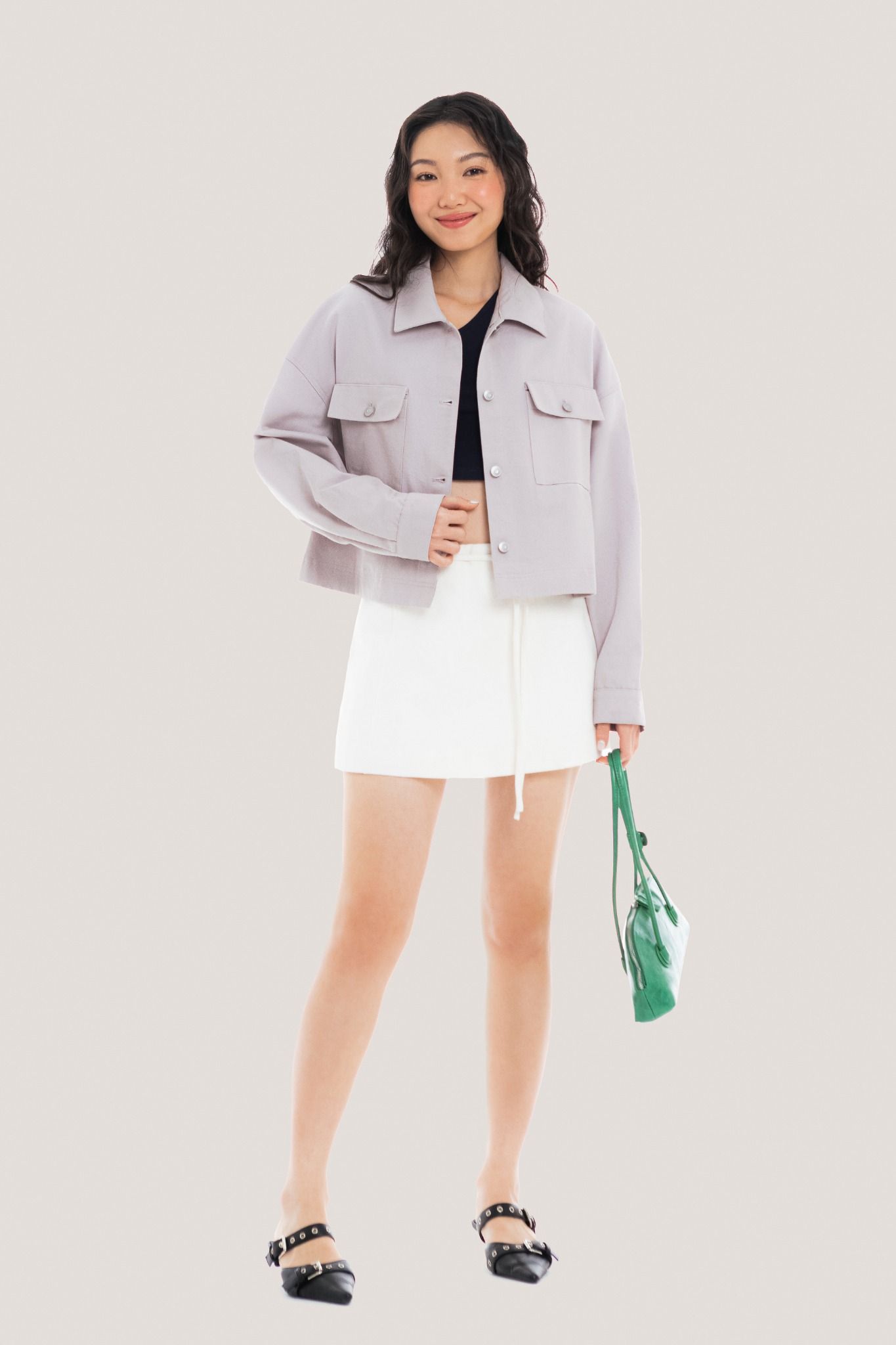  Taro Khaki Boxy Jacket 