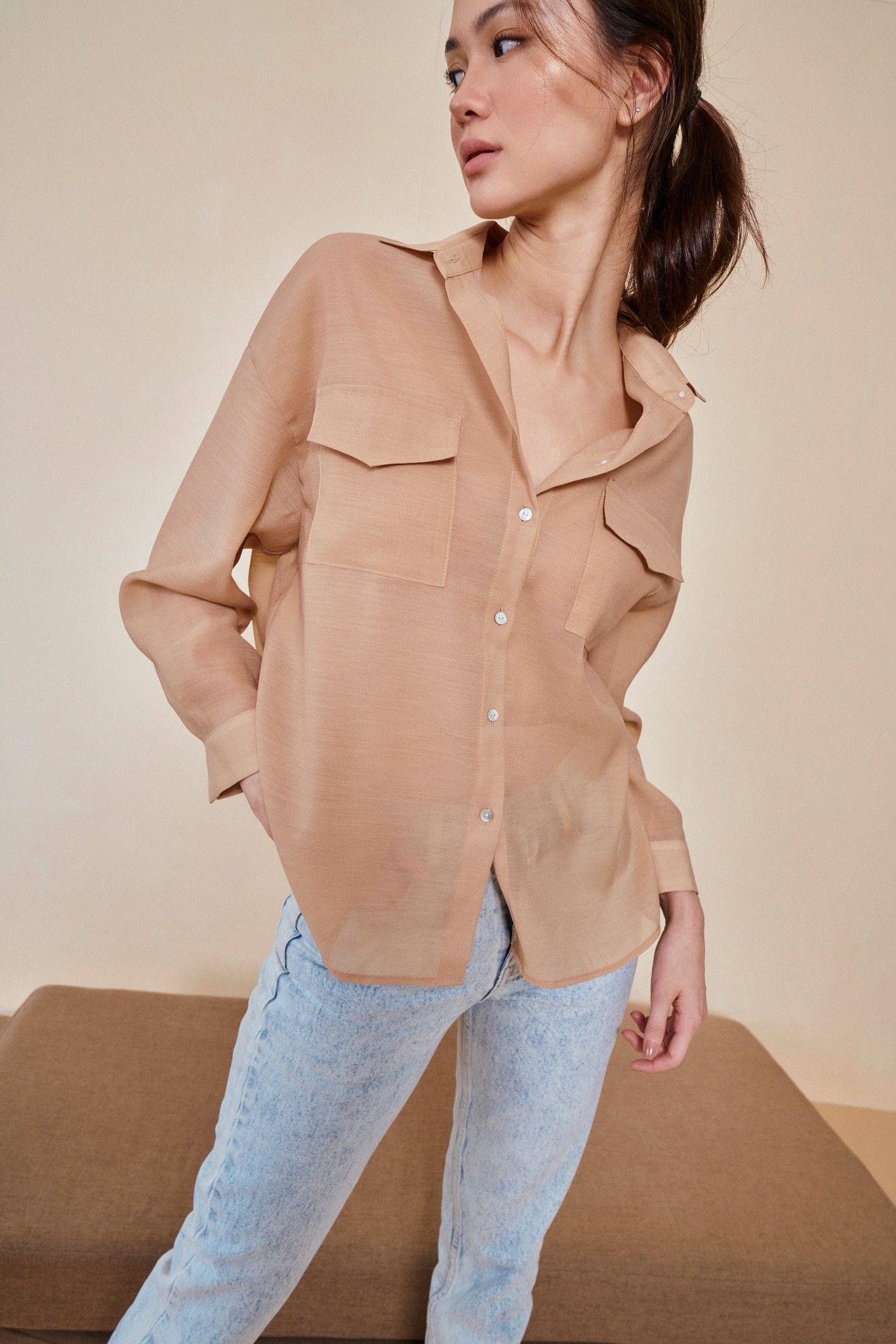 Light Brown Oversized Shirt