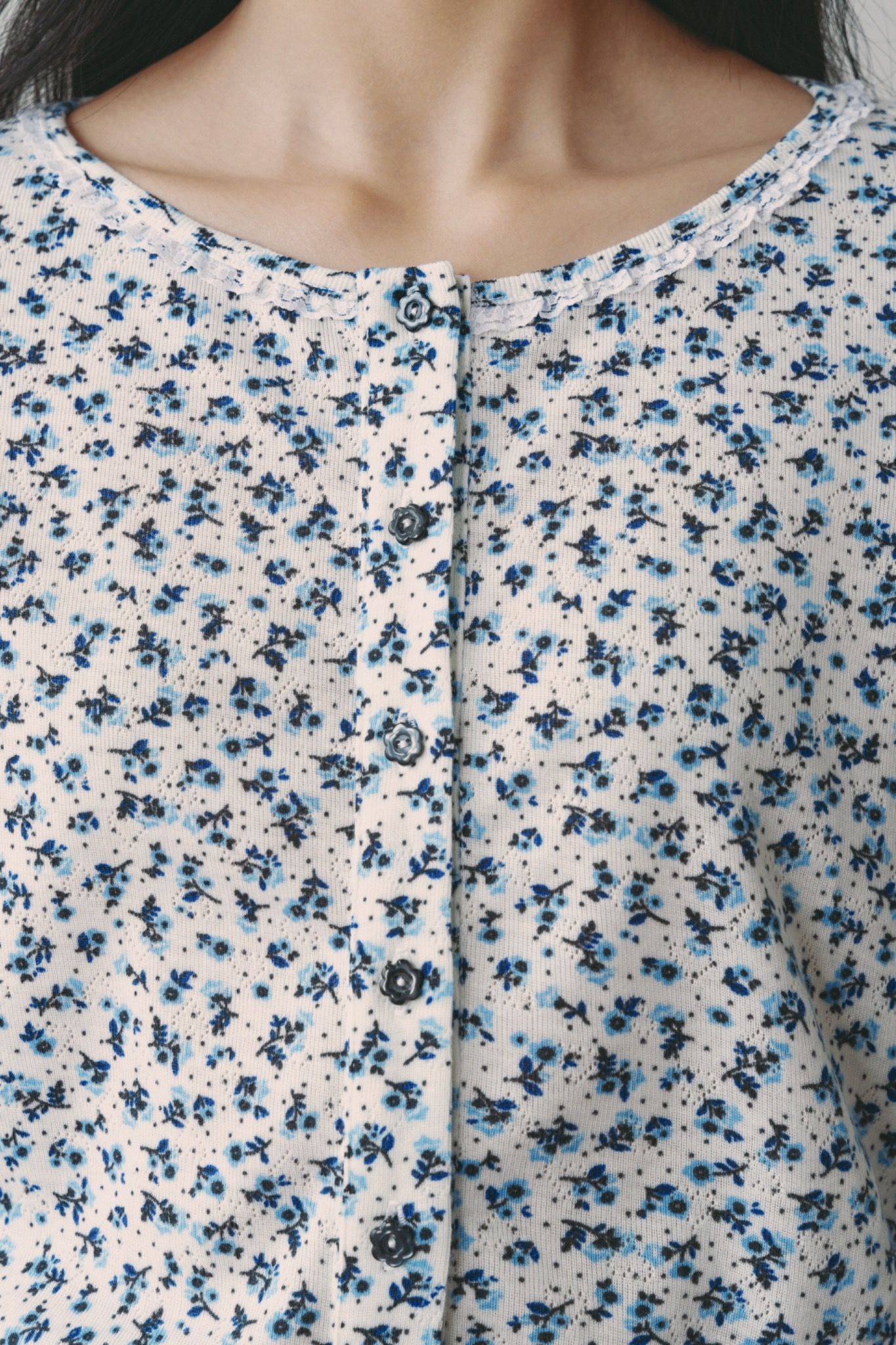Floral Lace Trim Cardigan