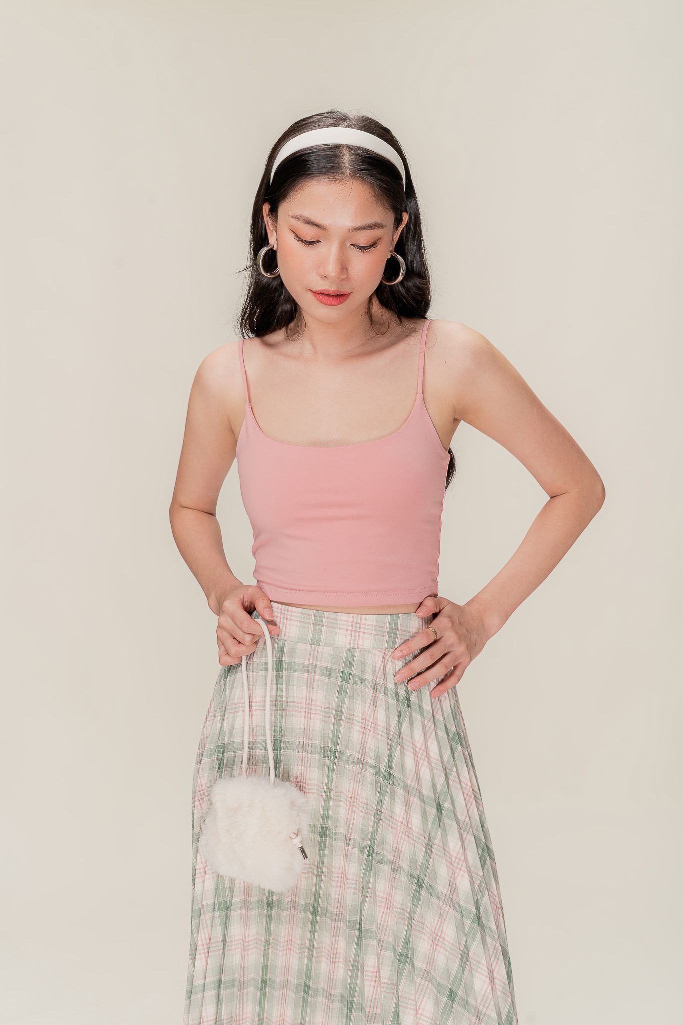  Pink Cropped Cami Top 