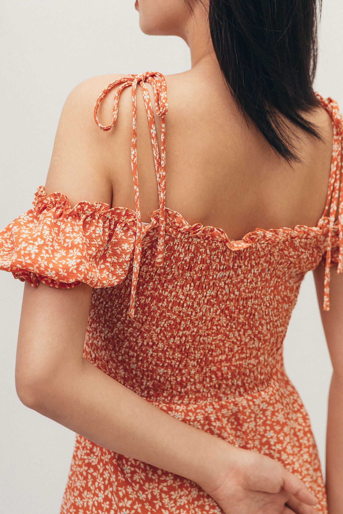 Red Floral Off Shoulder Dress