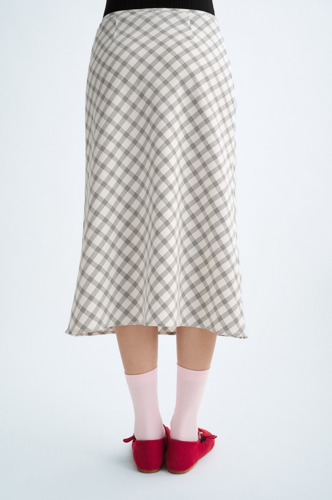Checked Midi Skirt