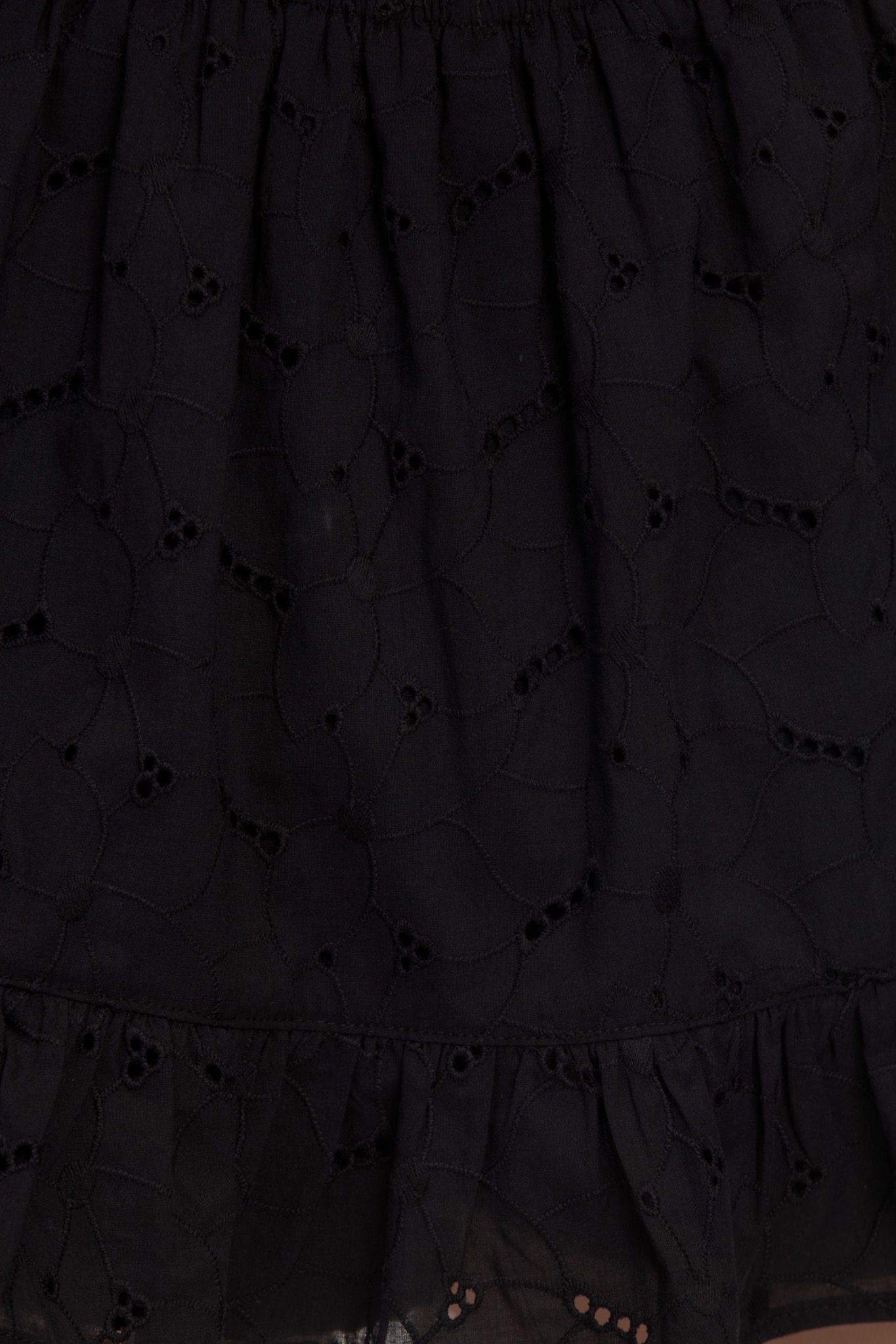 Elastic Embroidered Mini Skirt