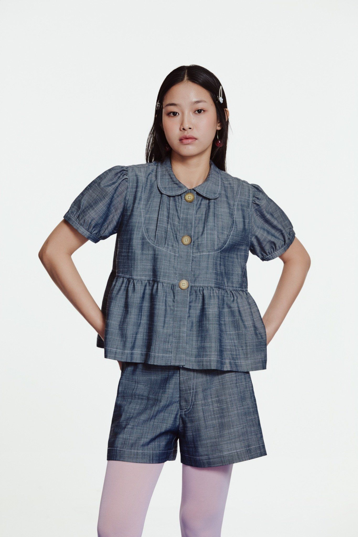 Grey Babydoll Top