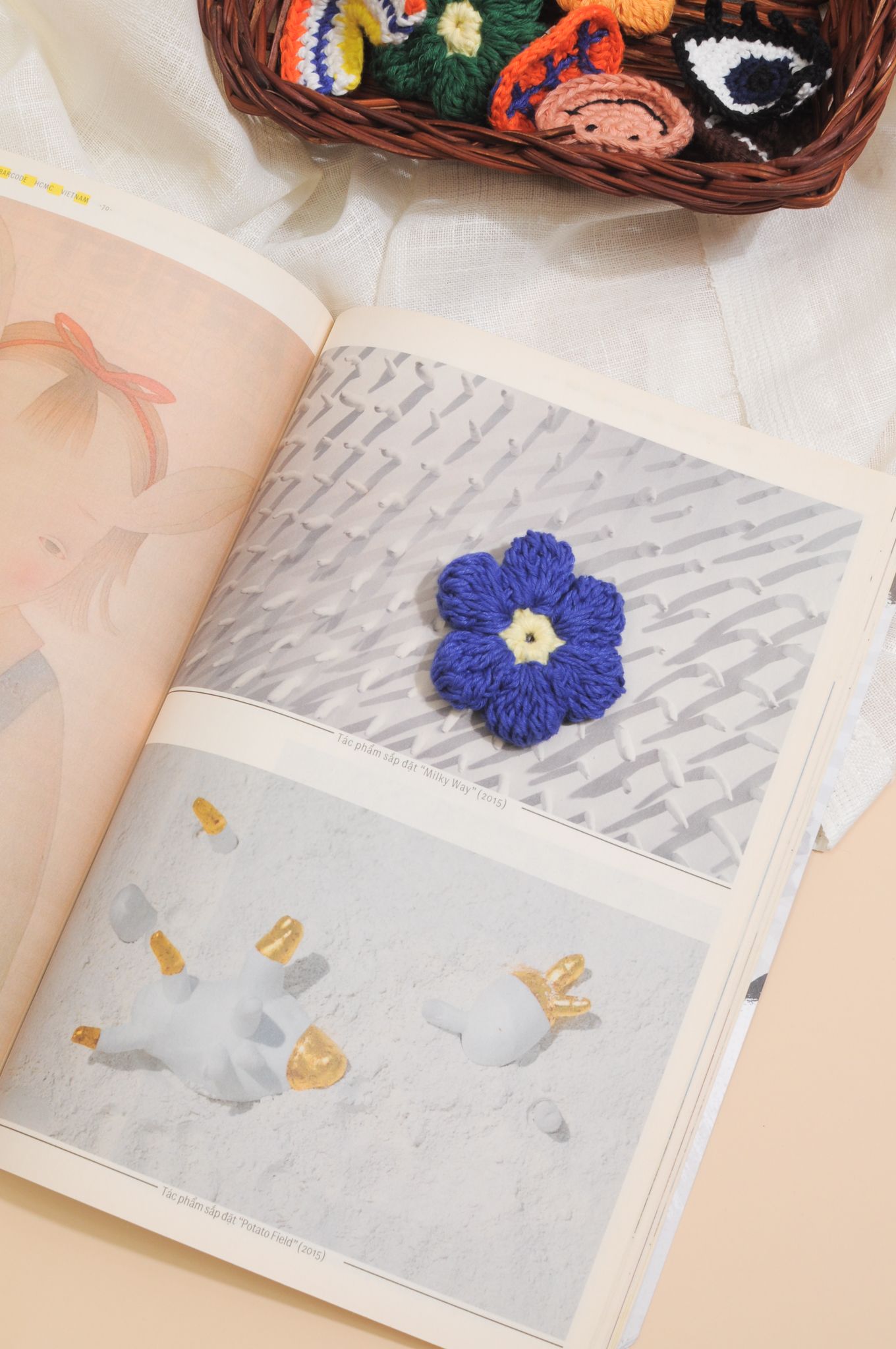 Crochet Flower Pin - Blue