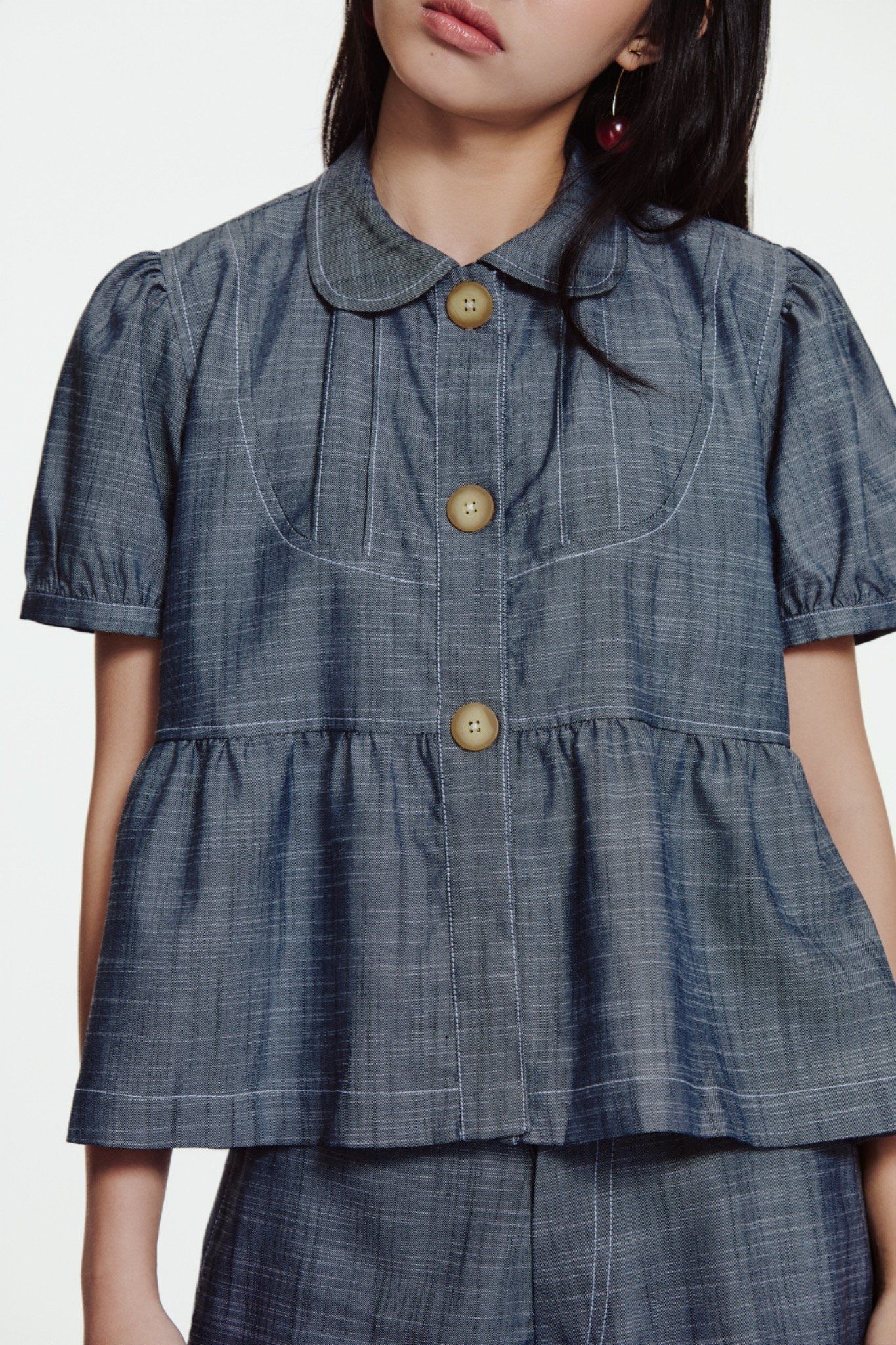 Grey Babydoll Top