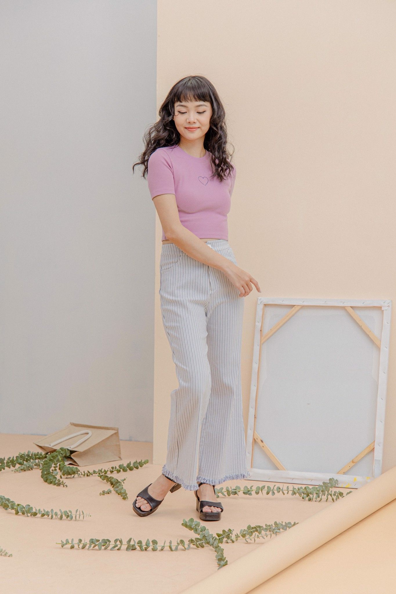 Purple Cotton Crop Top