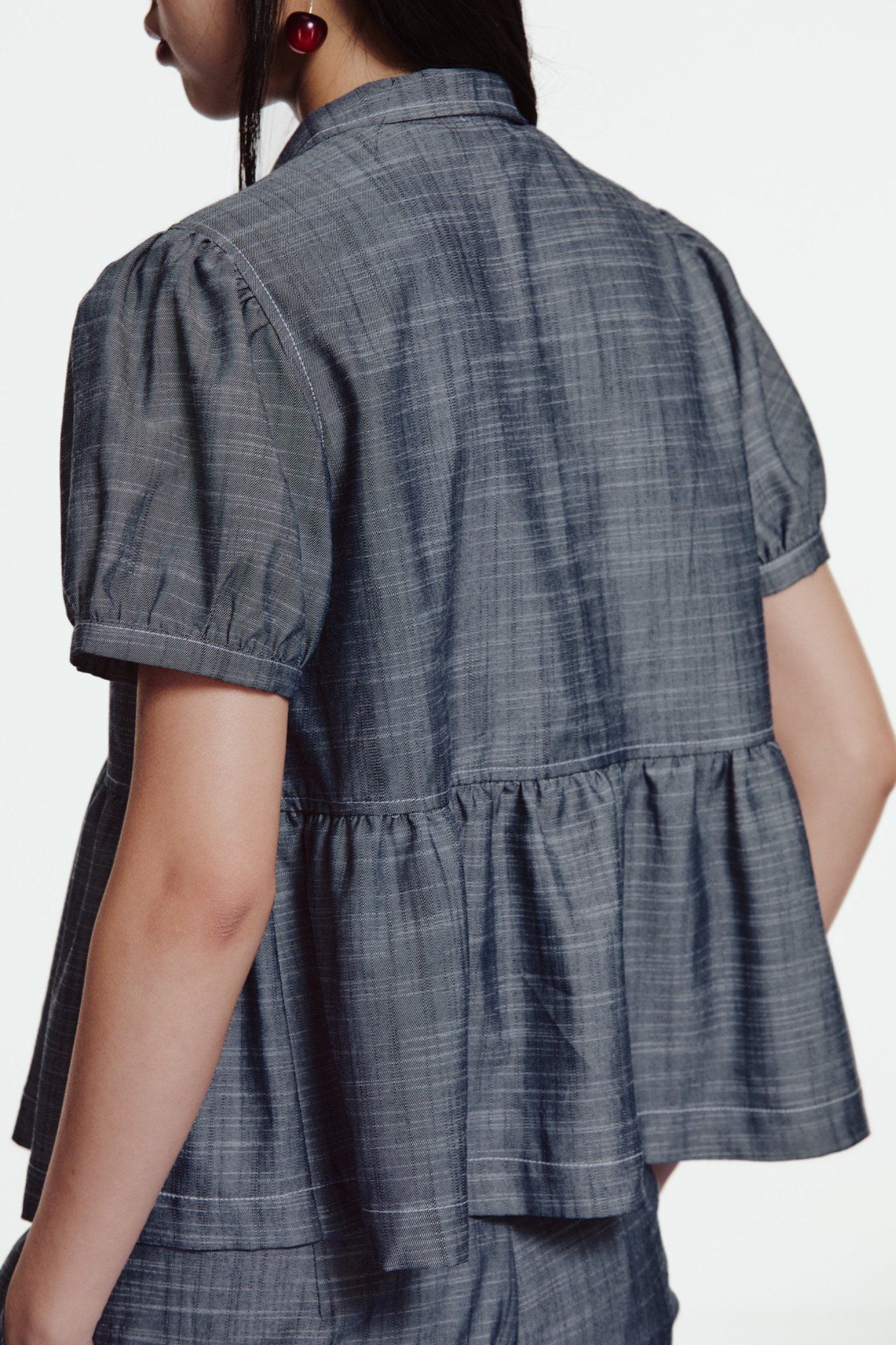 Grey Babydoll Top