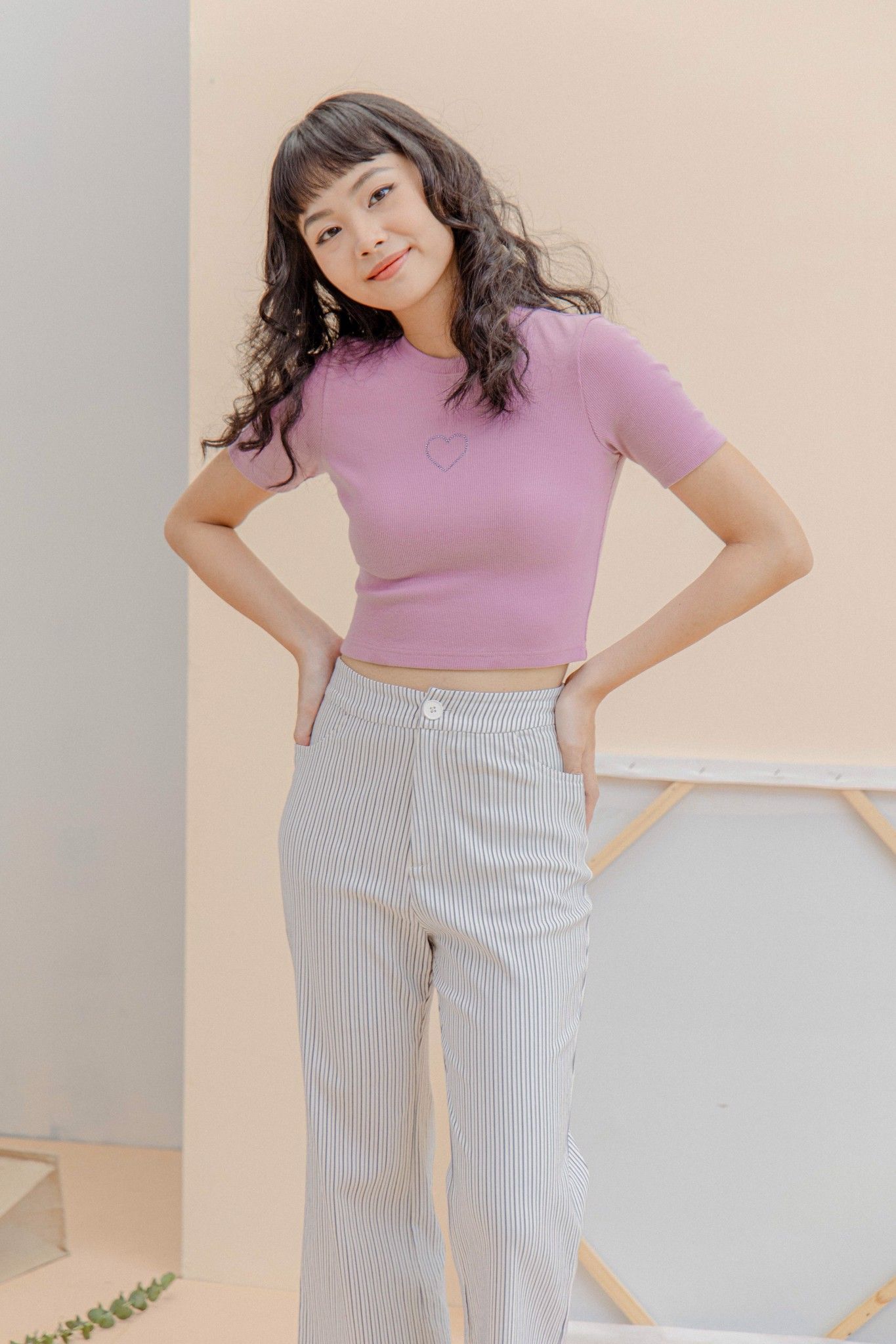Purple Cotton Crop Top