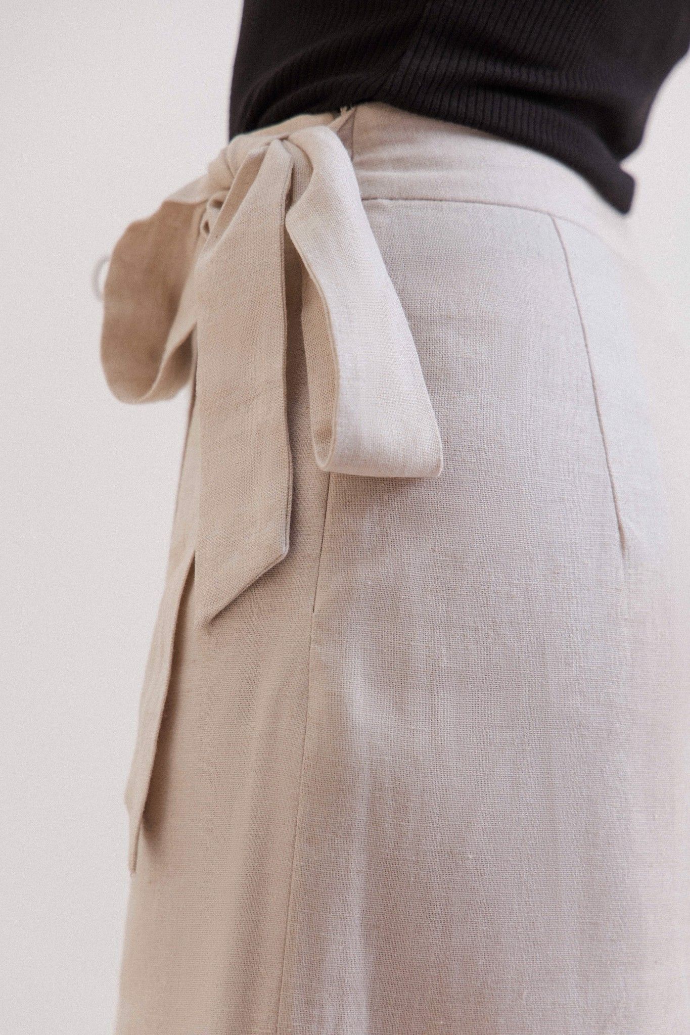 Ivory Linen Wrap Culottes