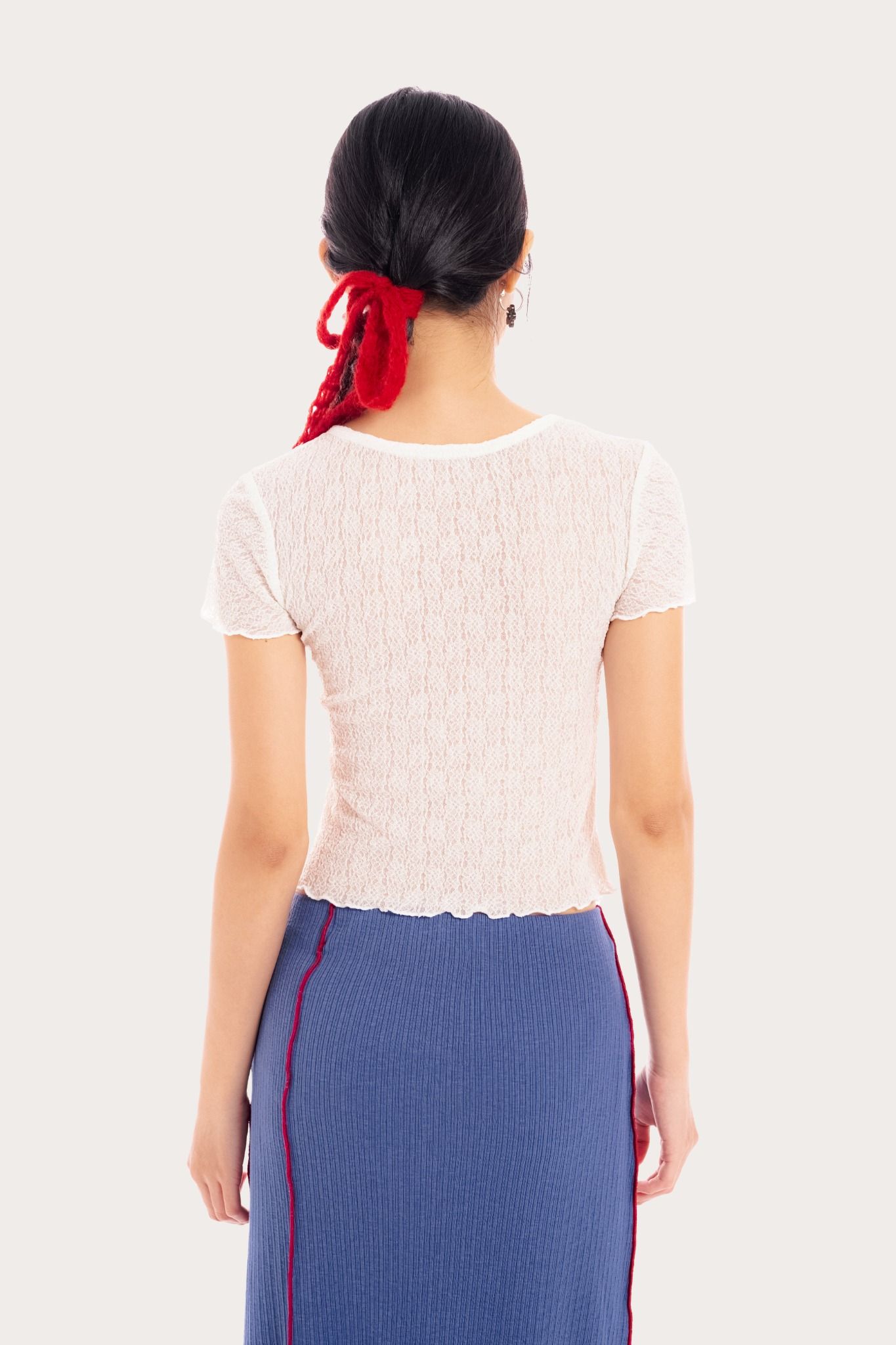 White Outer Lines Lace Top
