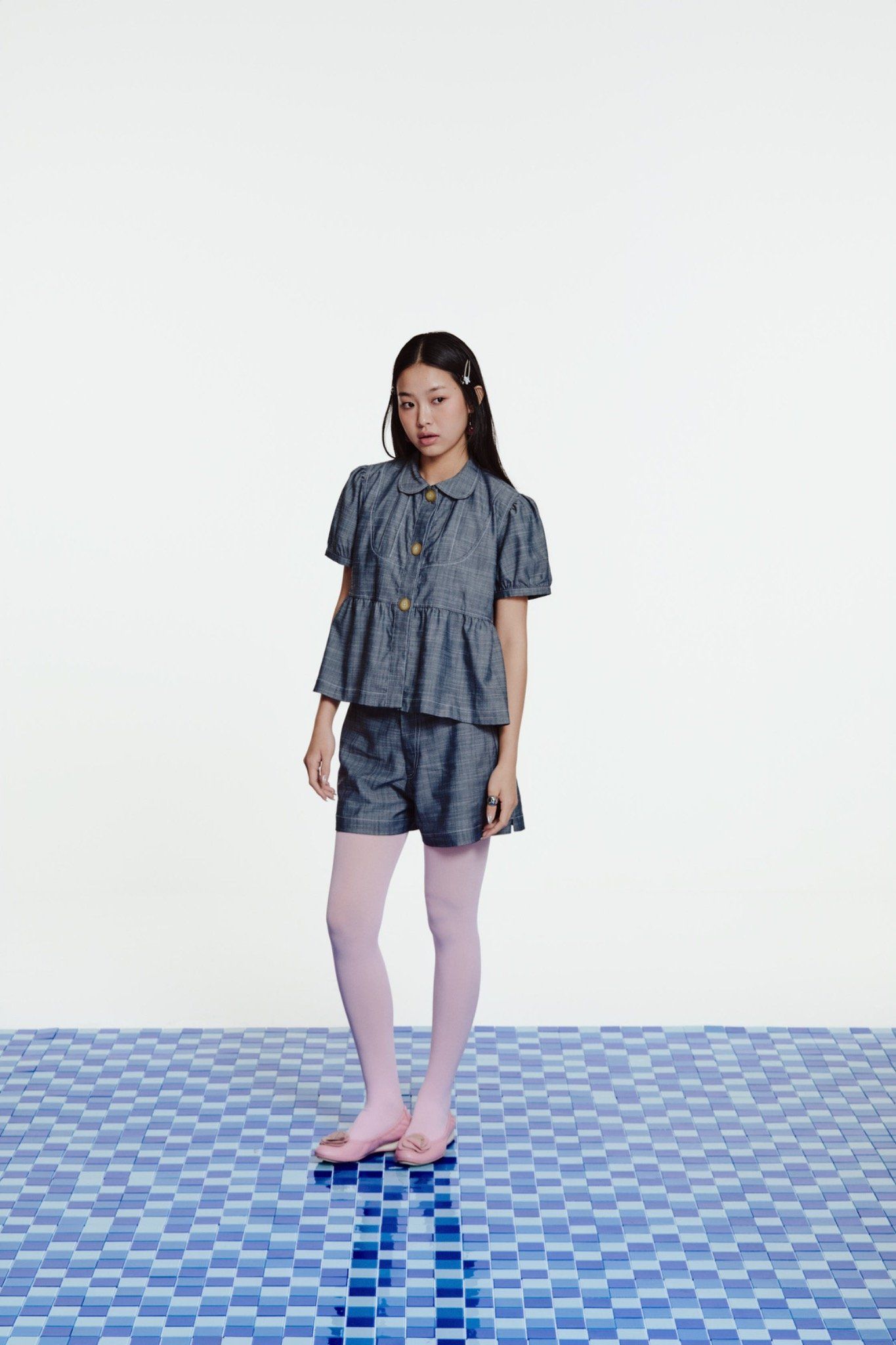 Grey Babydoll Top