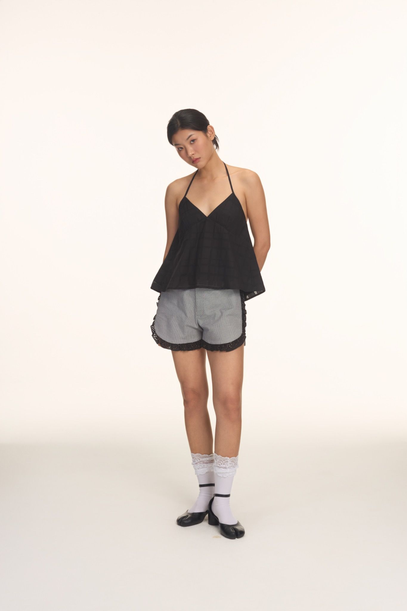 Checked Halter Neck Top