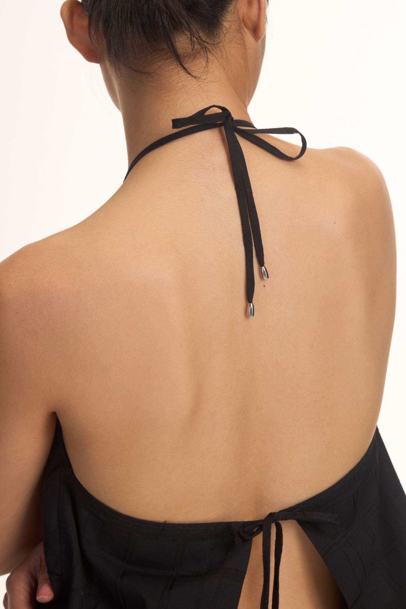 Checked Halter Neck Top