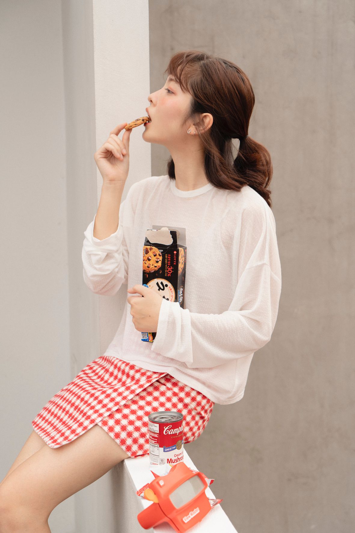 Red & White Checked Skirt