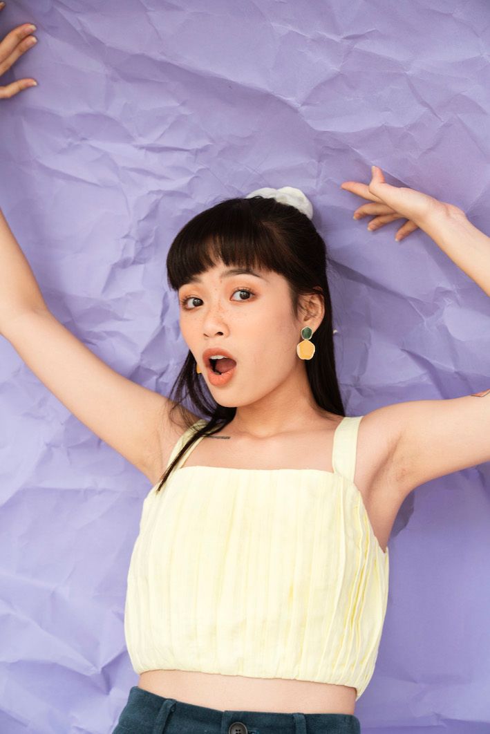Yellow Gathered Croptop