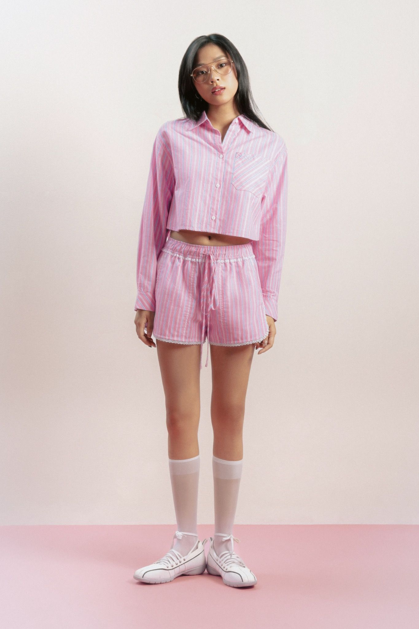 Striped Elastic Shorts