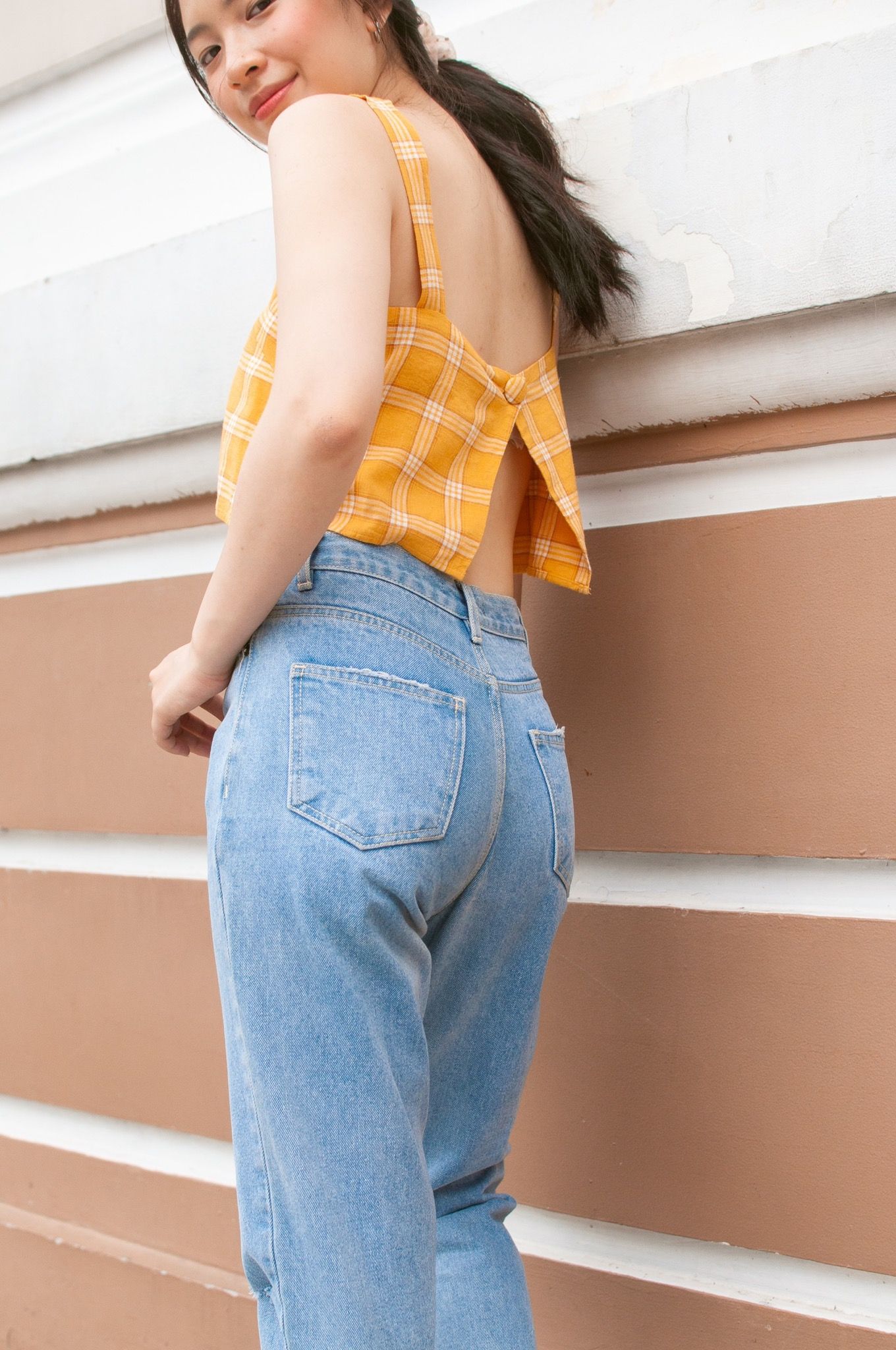 Checked Camisole With Button