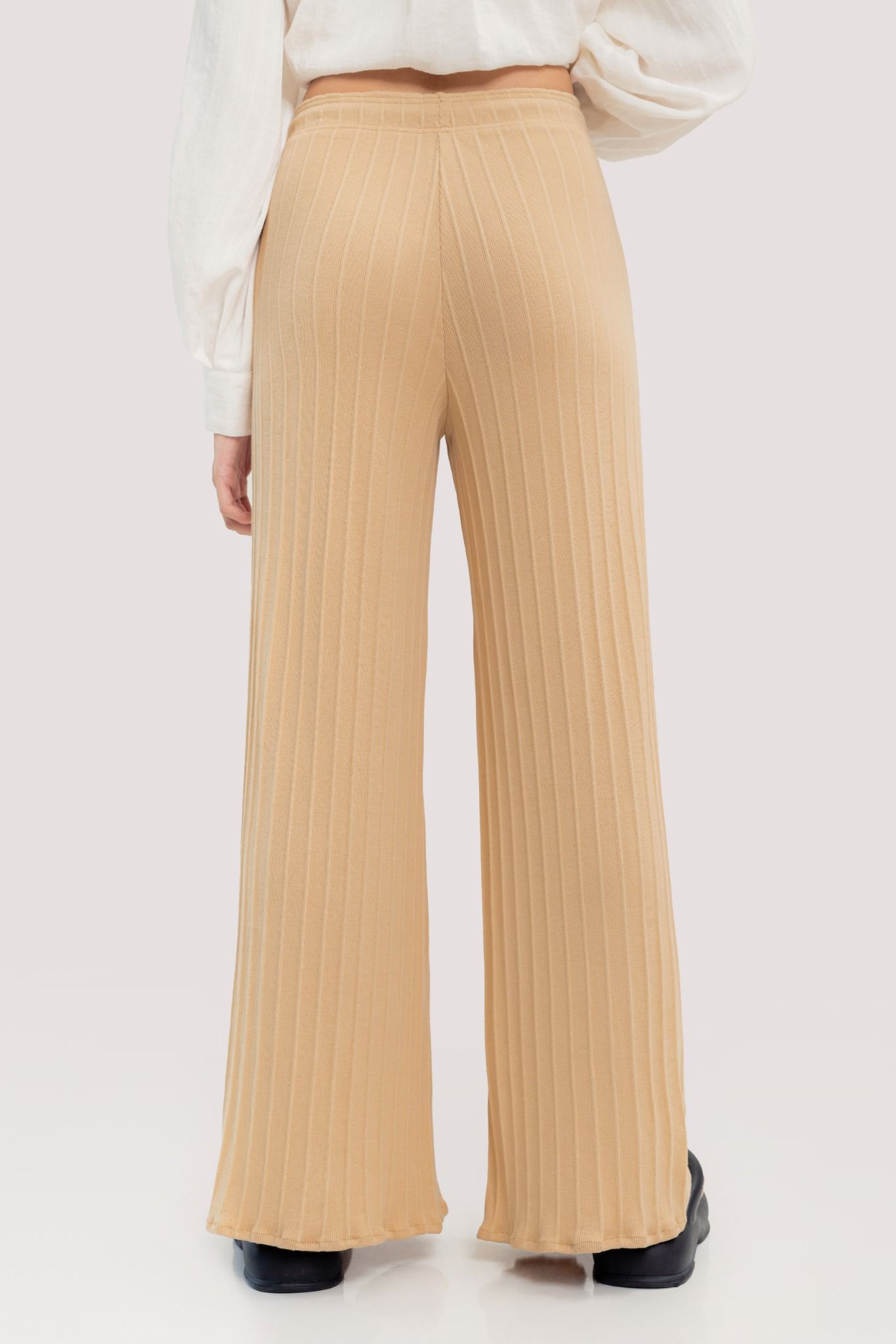  Beige Comfort Ribbed Pants 