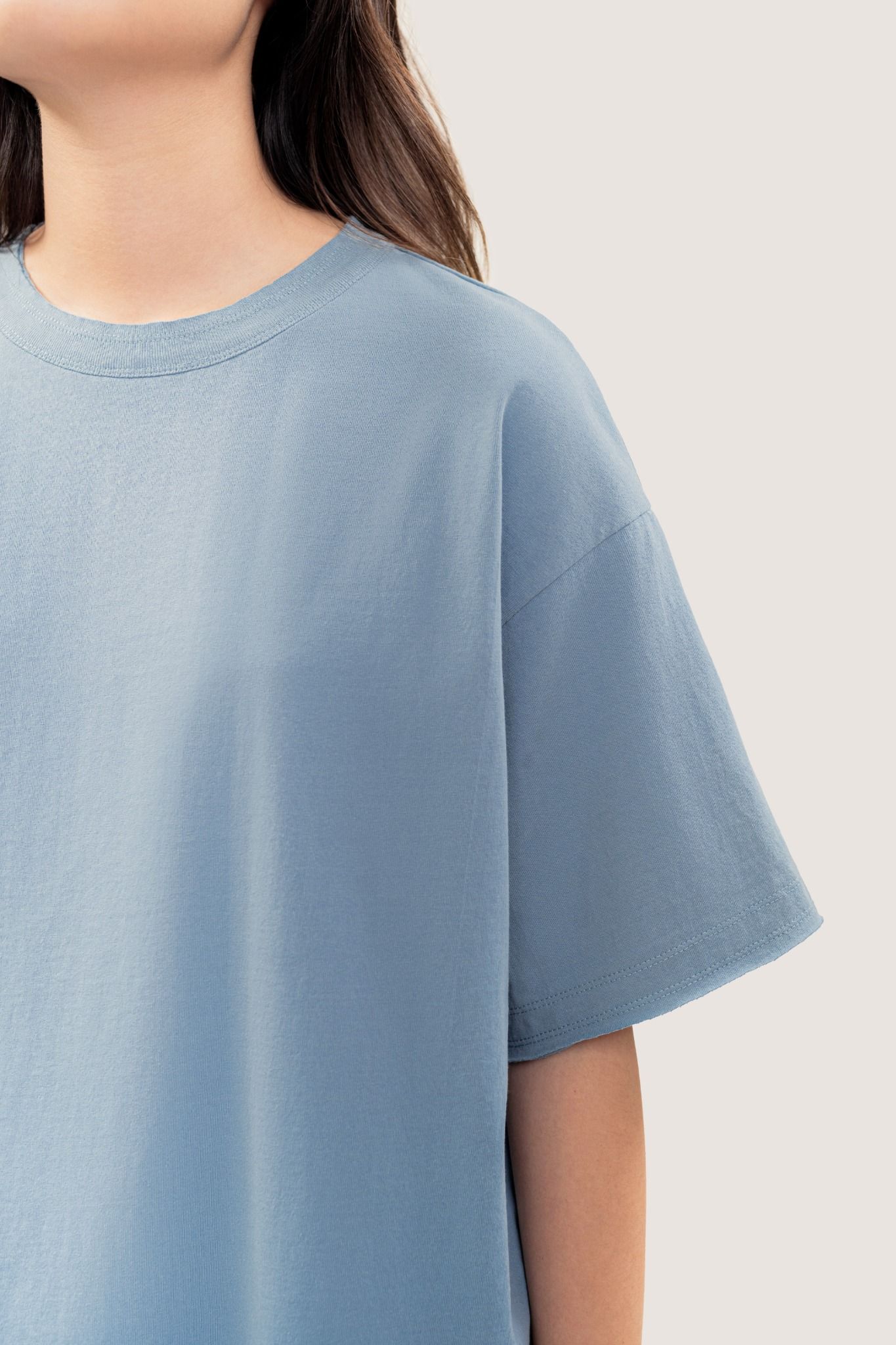  Blue Raw-Cut Oversized T-shirt 