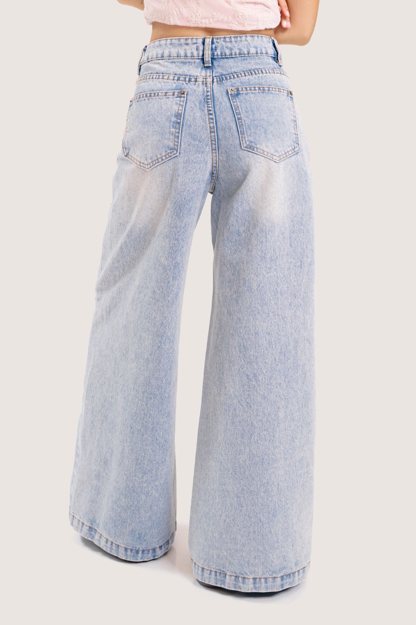  Light Blue Wash A-line Jeans 