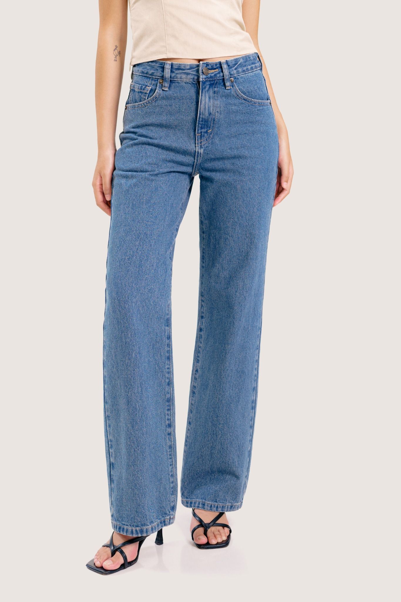  Medium Blue Slim Straight Leg Jeans 