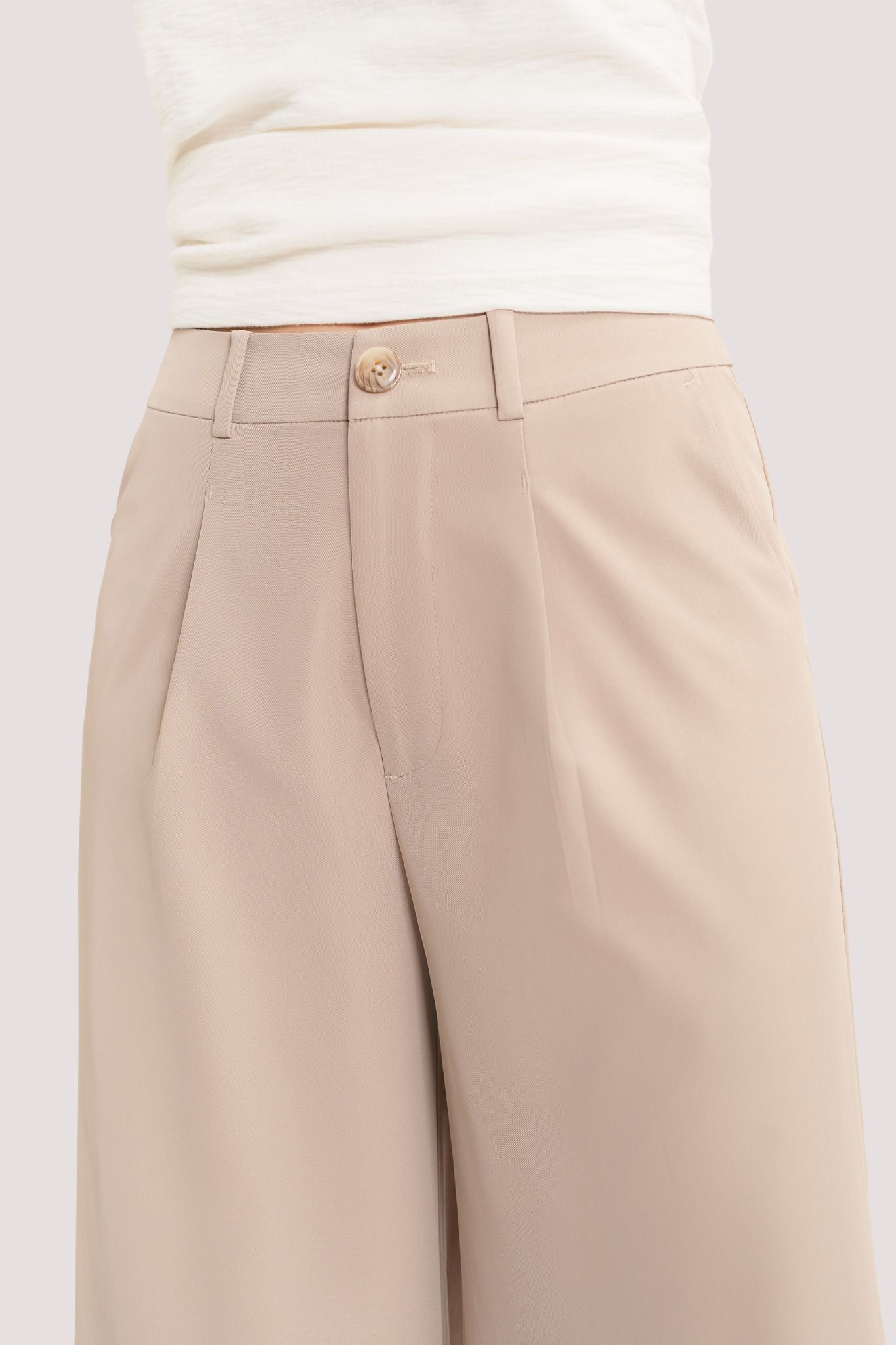  Milk Tea Brown Khaki Wide Leg Trousers 