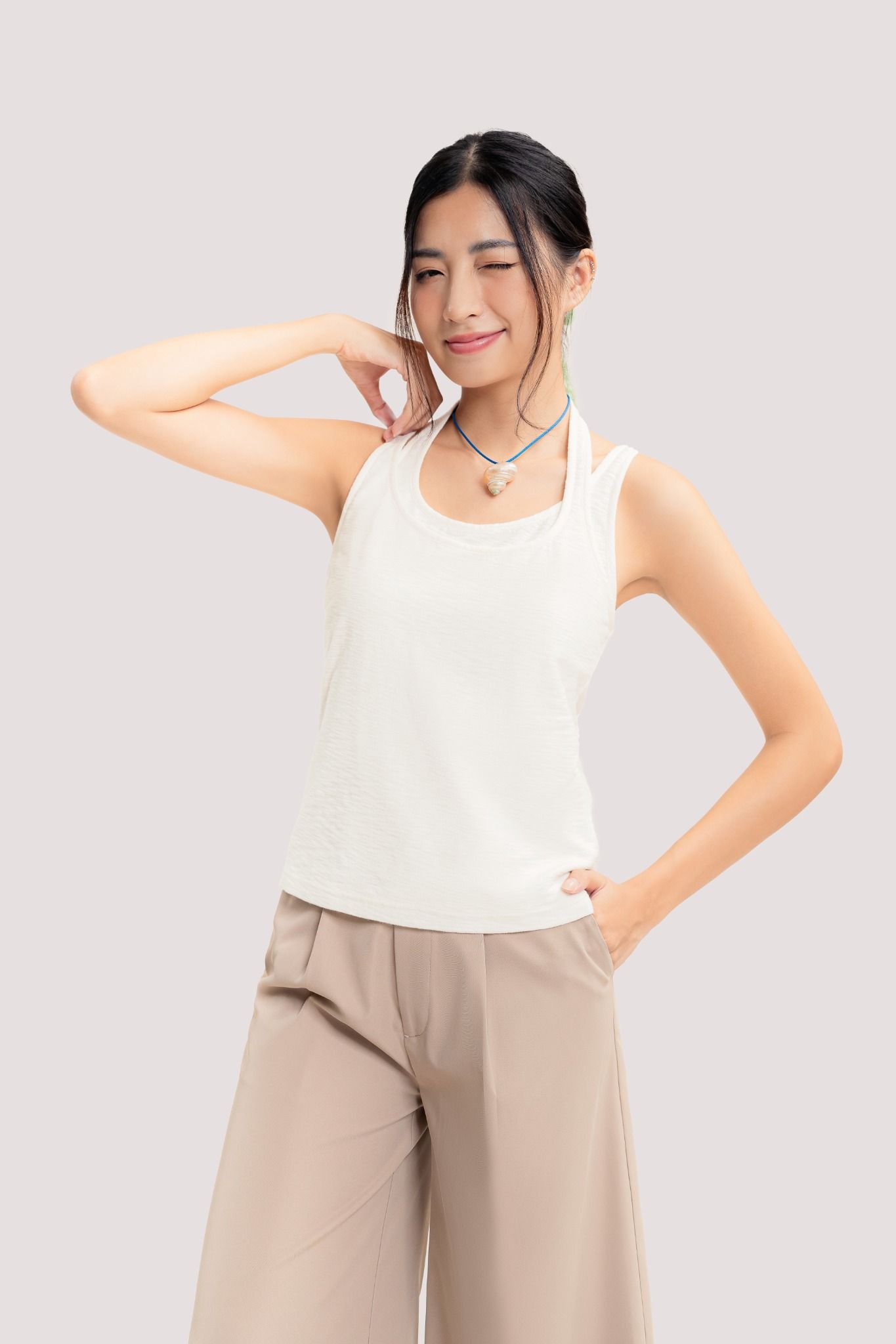  Milk Tea Brown Khaki Wide Leg Trousers 