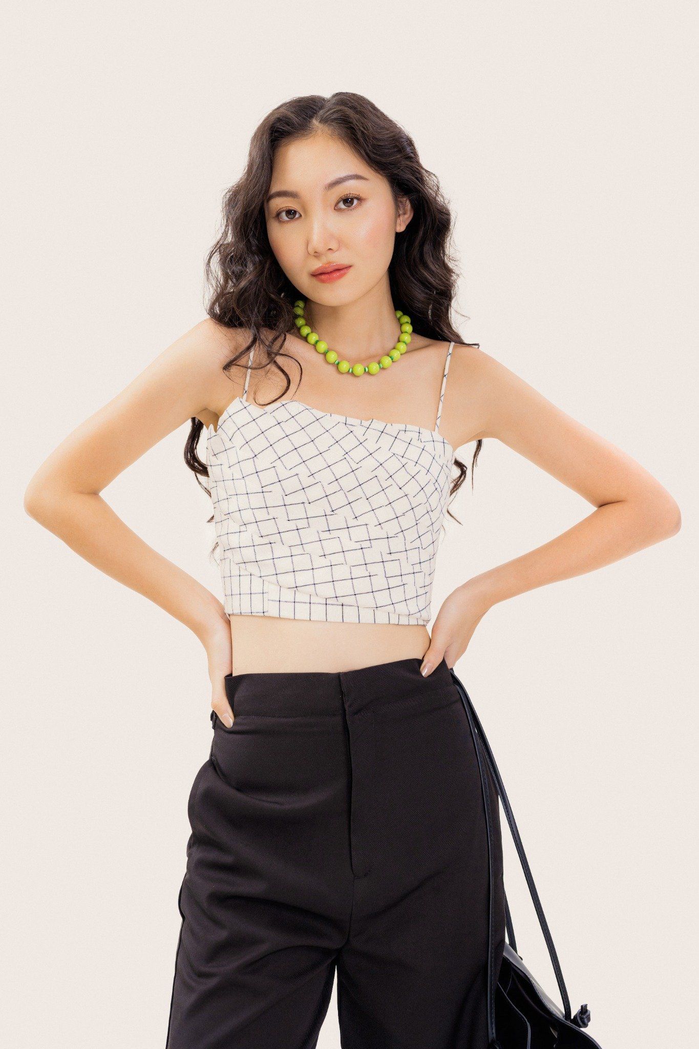 Mono Check Pleated Camisole