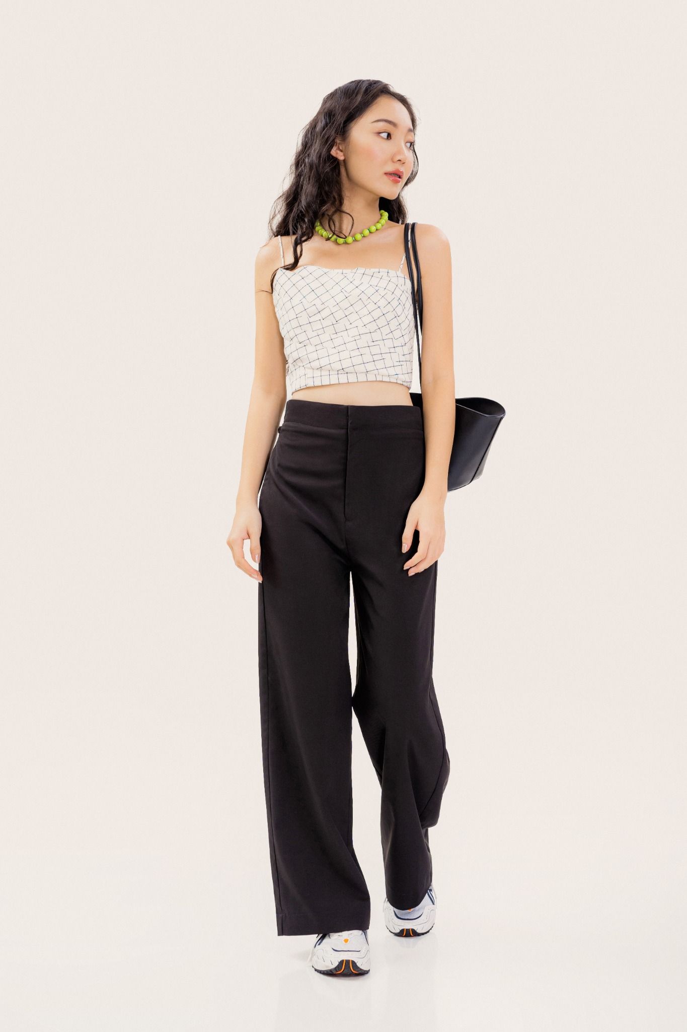  Mono Check Pleated Camisole 