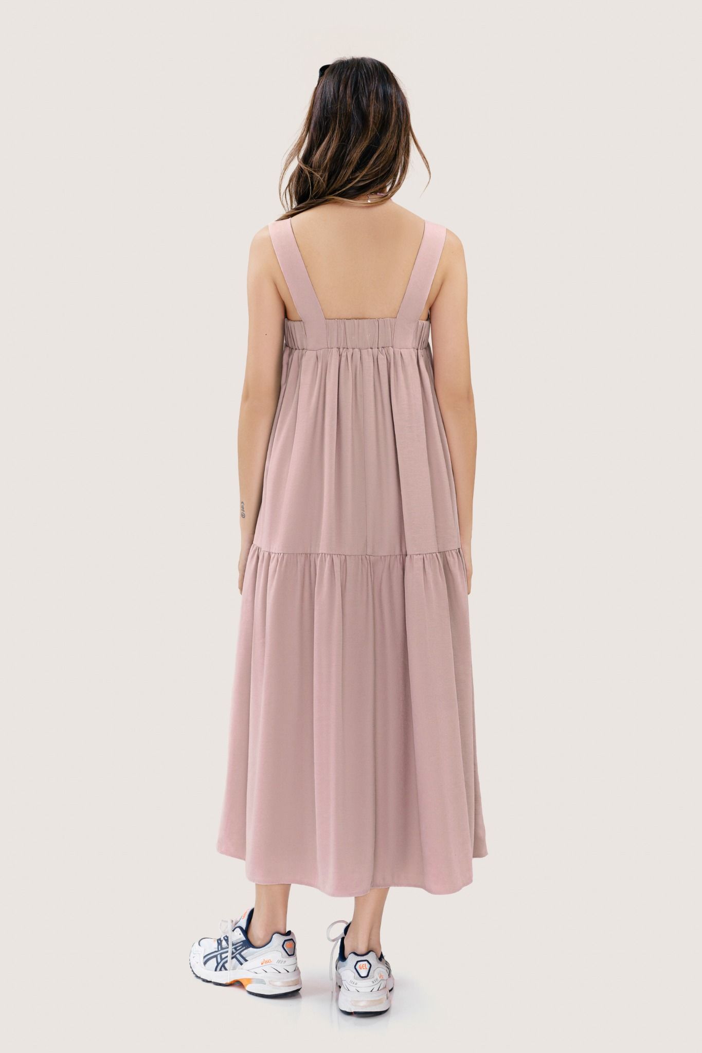  Pastel Pink Tiered Maxi Dress 