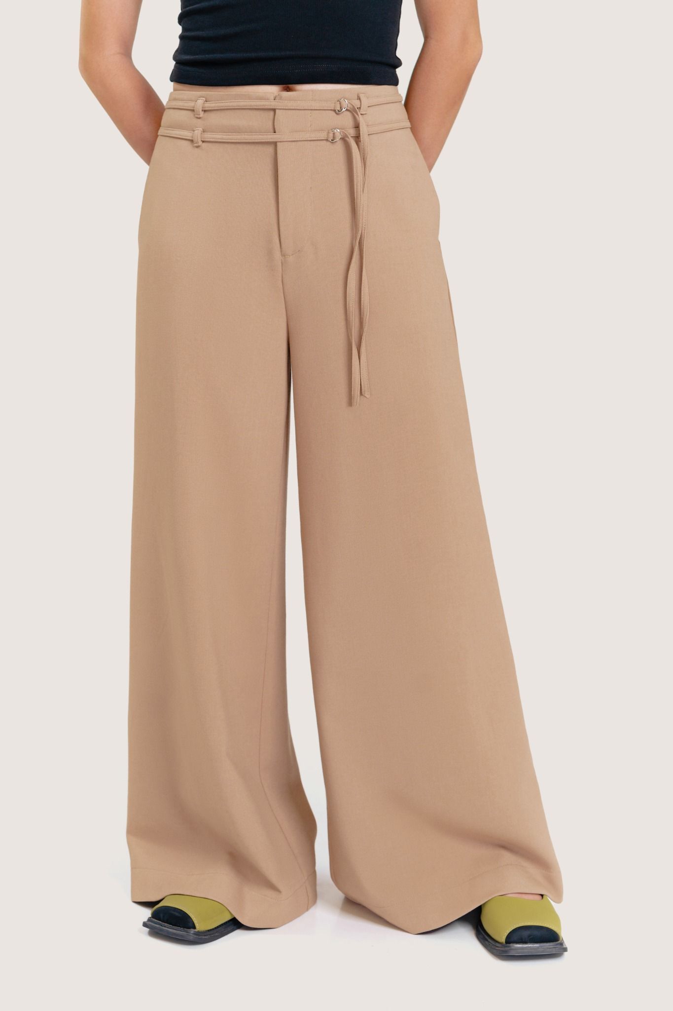  Walnut Double Strappy Wide Leg Pants 