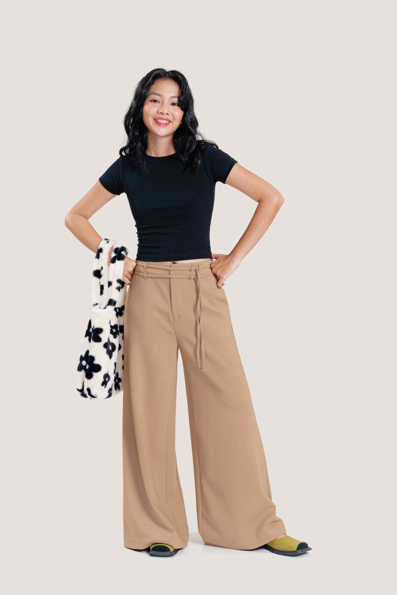  Walnut Double Strappy Wide Leg Pants 