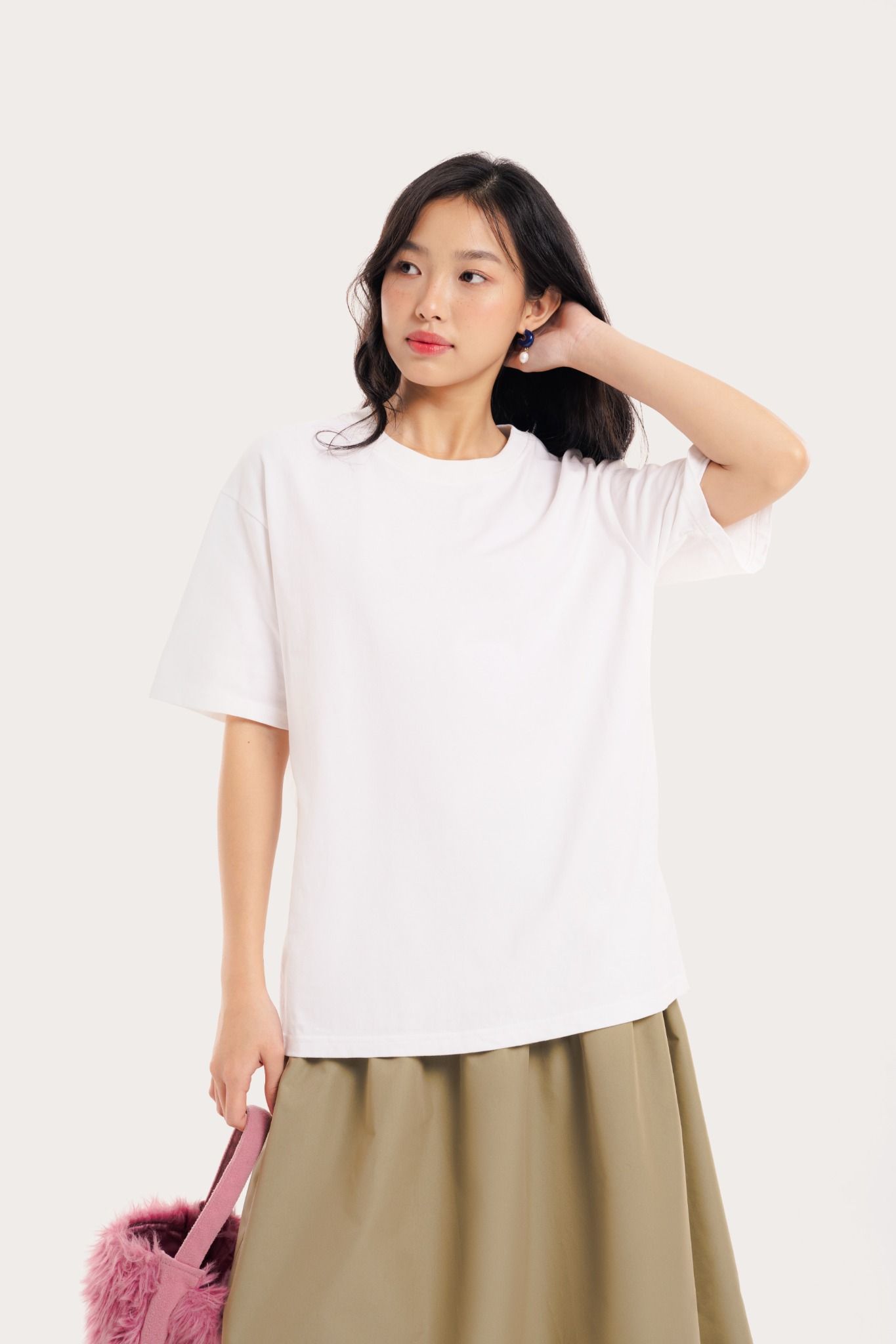  White Crew Neck Short Sleeve T-shirt 