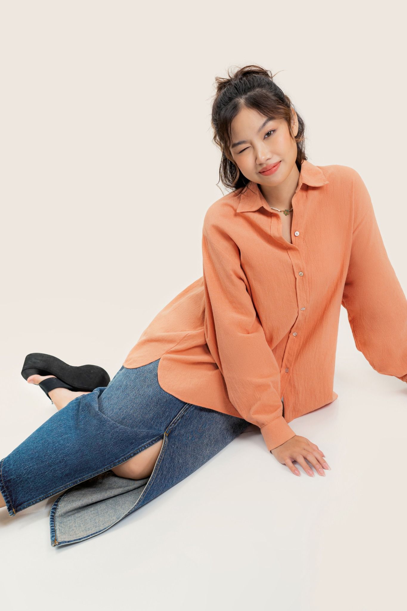  Orange Oversized Shirt 