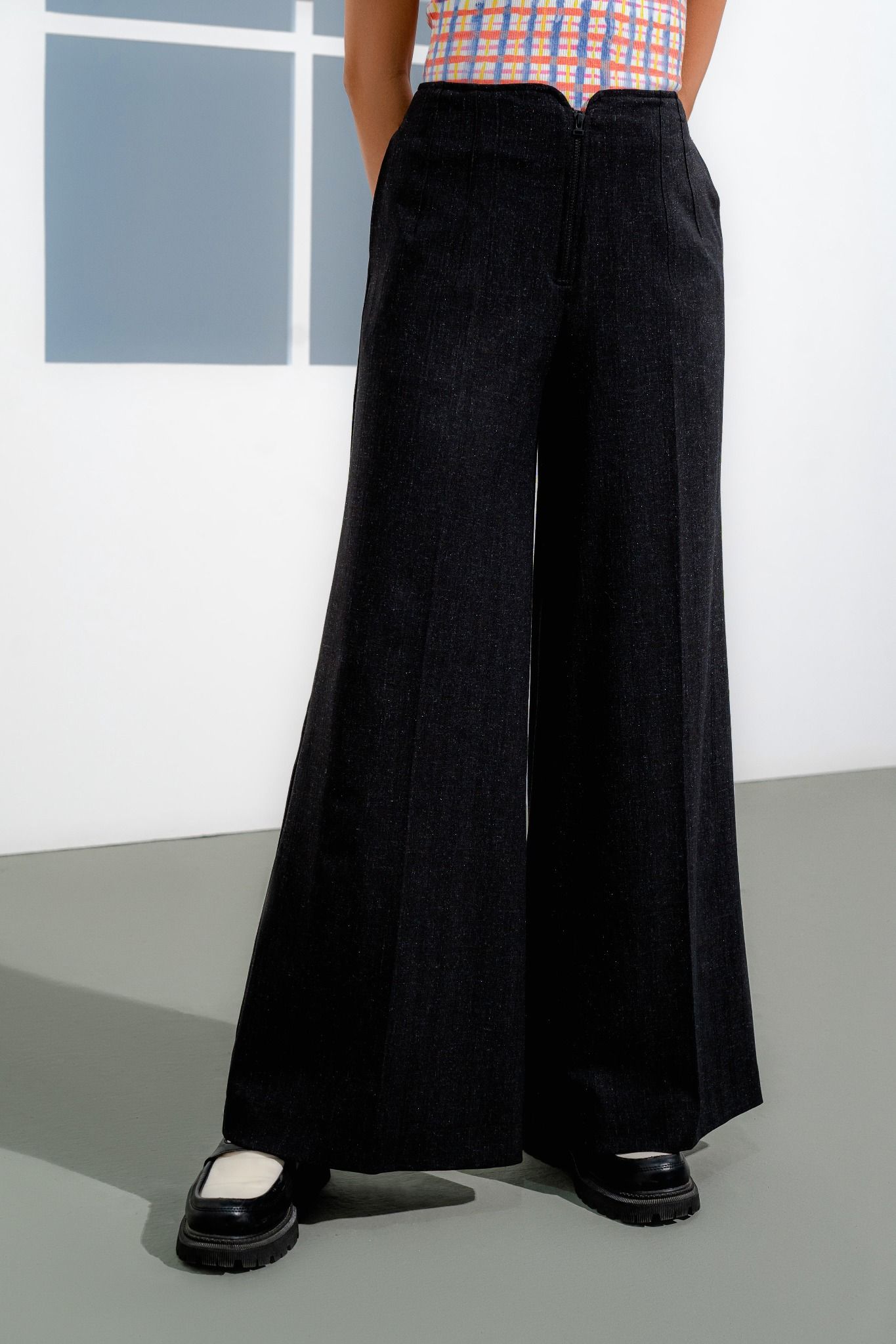  Black A-line Trousers 