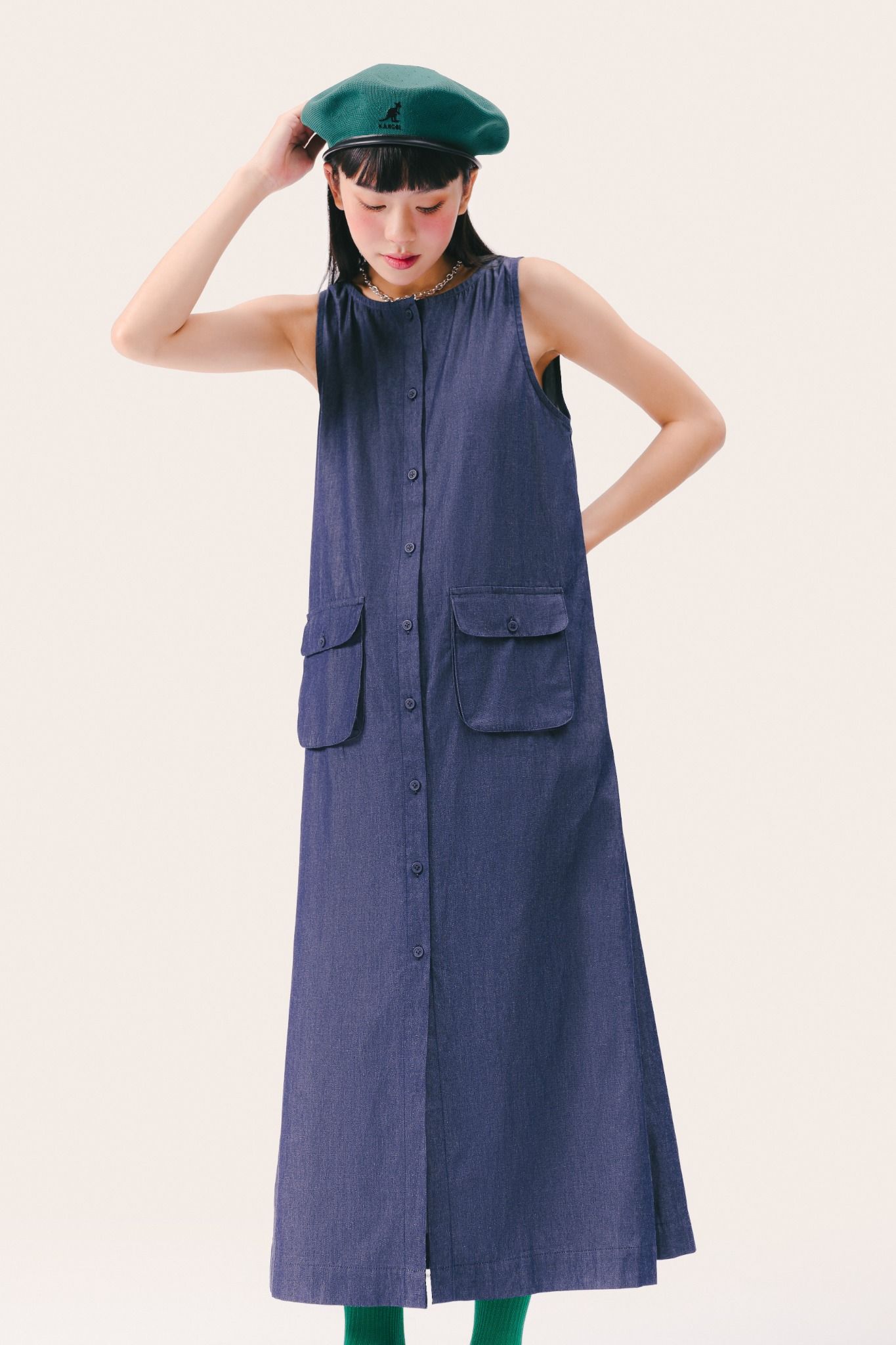 LIBÉRATION GENERATION-Pockets Full Of Love Denim Midi Dress