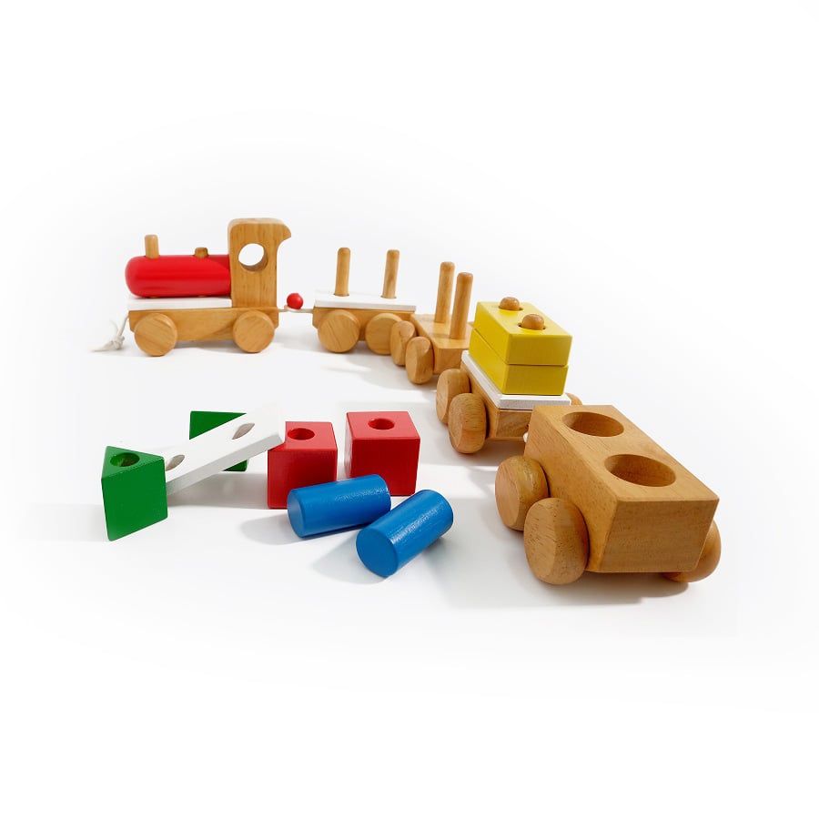 MG011 - Educational Toy Pull Train with Block Stacking