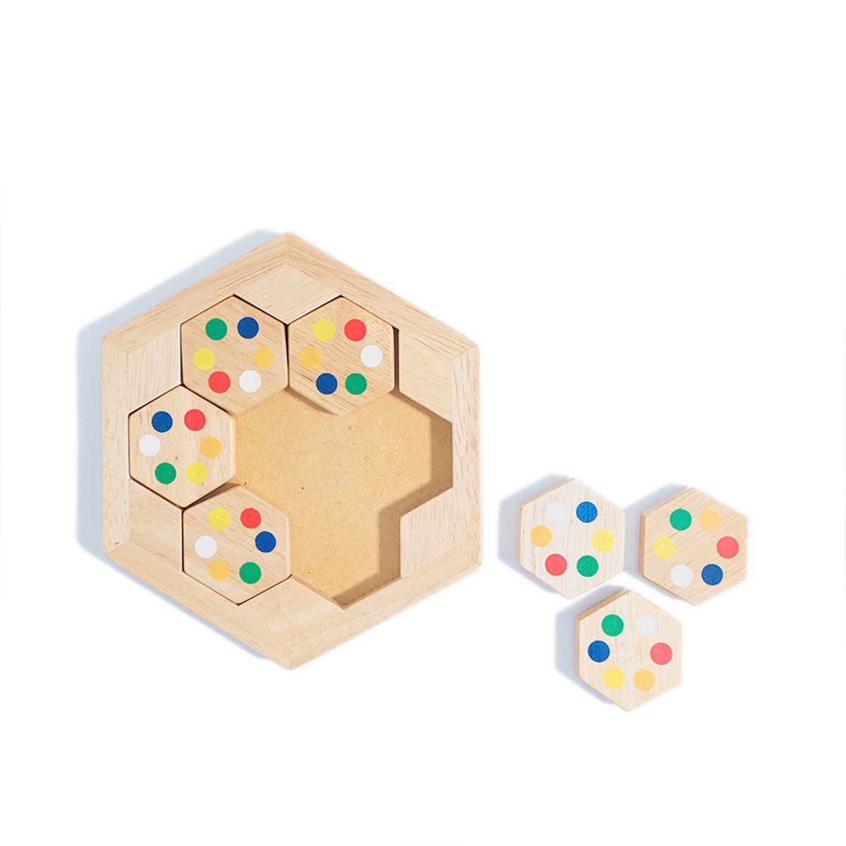 NC041 - Wooden Hexagon Matching Puzzle
