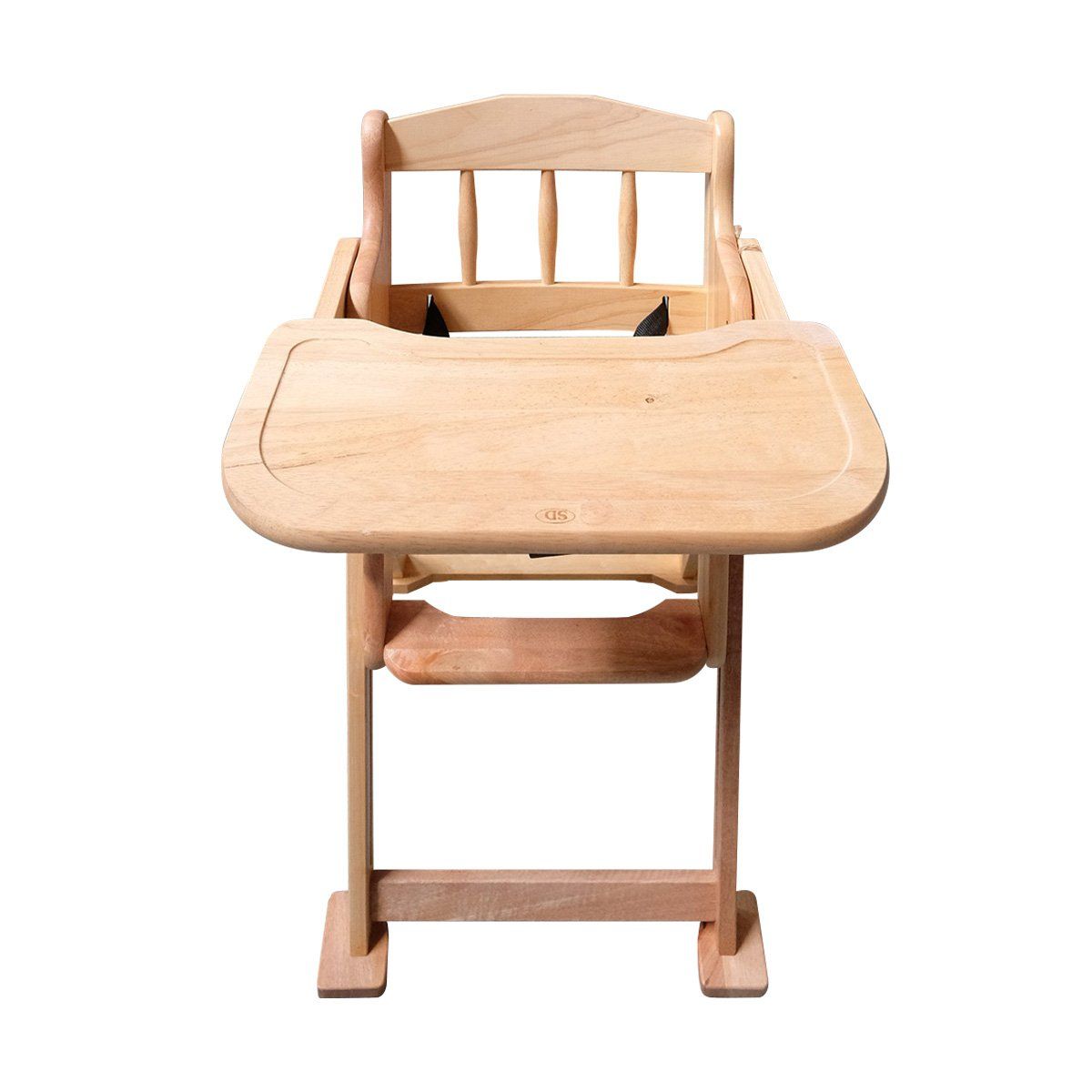 XK817 - Simple Wooden High Chair (4 Adjustable Heights)
