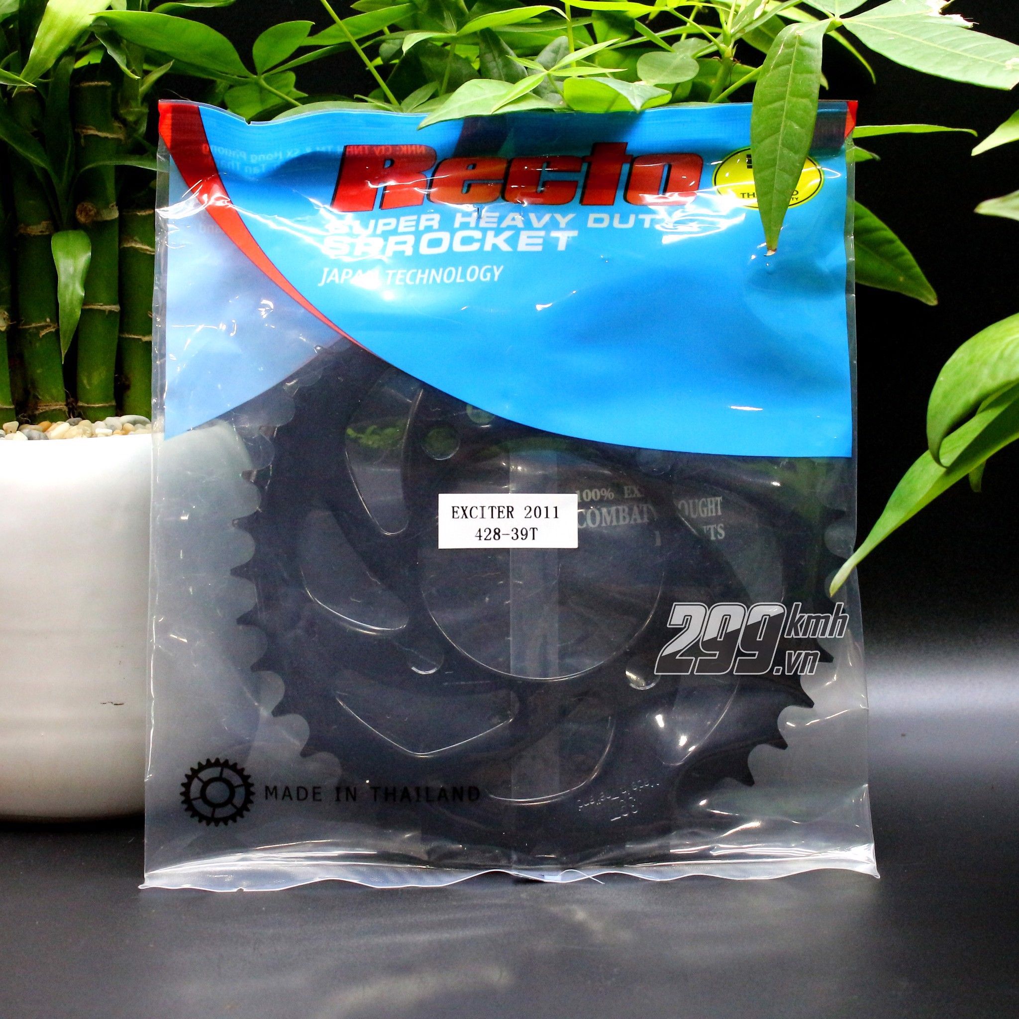 Trọn bộ nhông dĩa Recto và sên đen vàng không phốt RK BGP 428HSB 124L cho xe Exciter 135