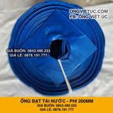  Ống bạt bơm nước Phi 200MM cuộn 15M - Ống bạt cốt dù Việt Úc 