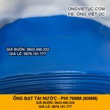  Ống bạt bơm nước Phi 76mm (80mm) cuộn 20M - Ống bạt cốt dù Việt Úc 