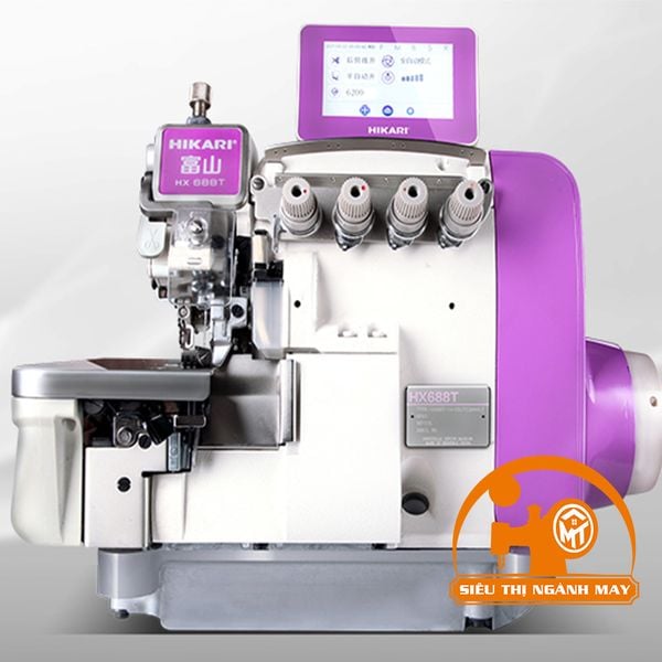 Máy vắt sổ 5 chỉ điện tử, cắt chỉ bằng hơi.(màn hình cảm ứng,có bộ trợ lưc HX688T-16-03UTC2/AK/PP