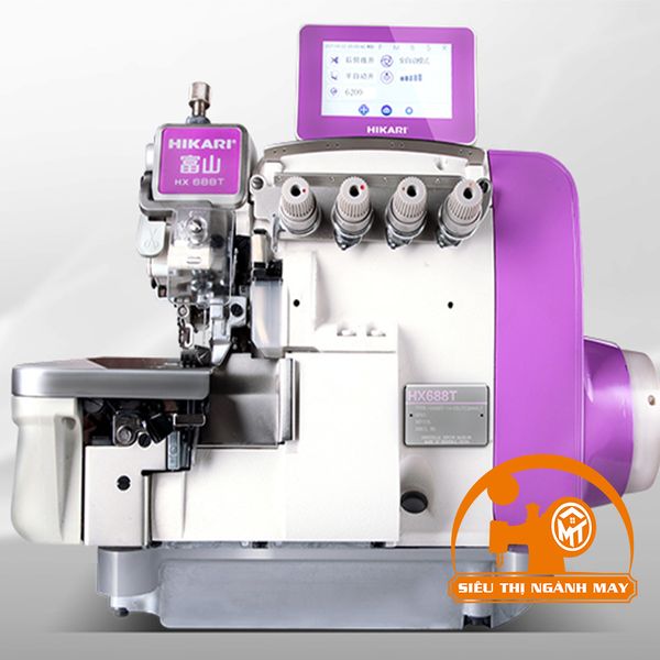 Máy vắt sổ 6 chỉ điện tử, cắt chỉ bàng hơi.(màn hình cảm ứng,có bộ hút bụi) HX688T-18-03UTC3/AK/DS