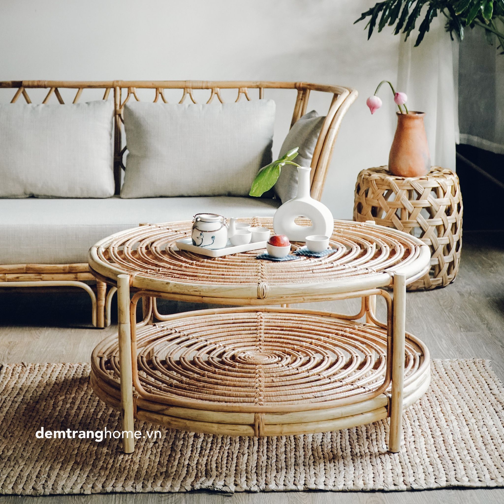 BÀN MÂY HAI TẦNG LỚN ĐƯỜNG KÍNH 90CM