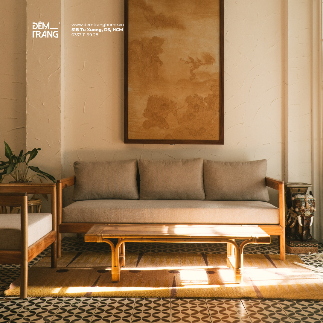 COMBO PHÒNG KHÁCH SOFA JAPANDI - GHẾ SOFA MÂY TỰ NHIÊN TỪ ĐÊM TRẮNG HOME
