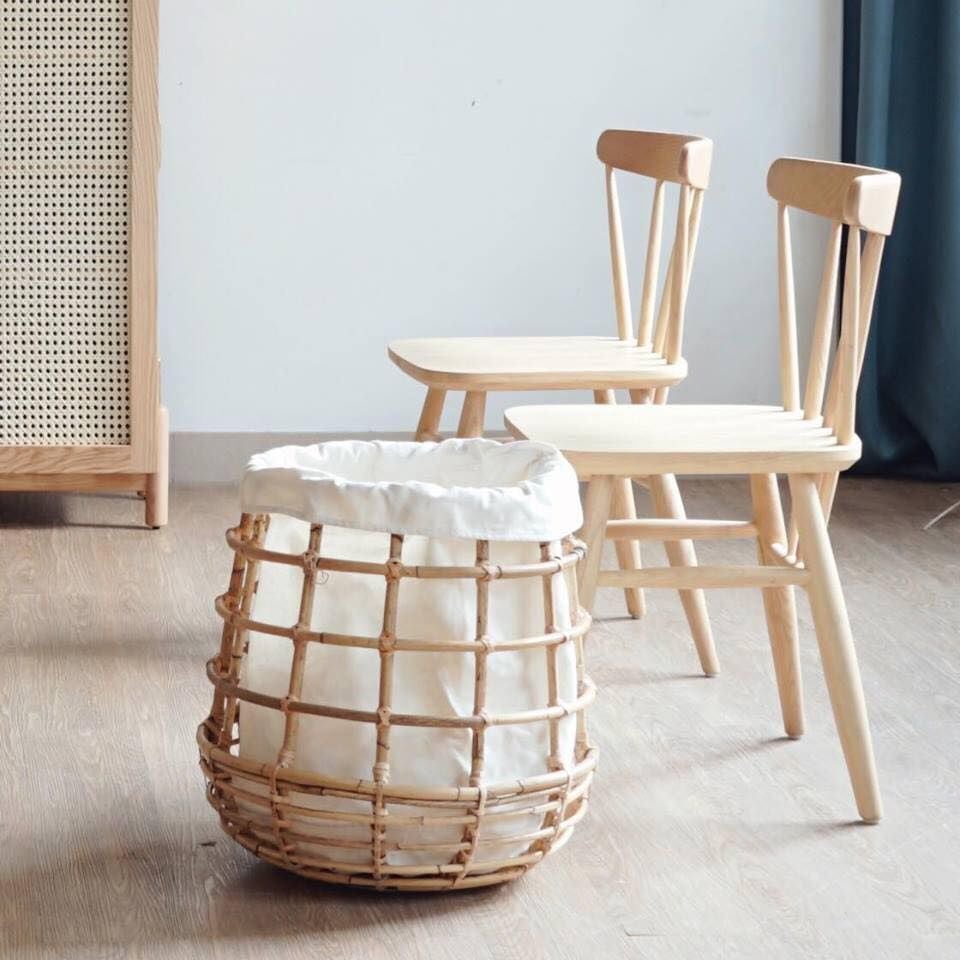 GIỎ ĐỰNG QUẦN ÁO - MÂY TỰ NHIÊN - RATTAN LAUNDRY BASKET